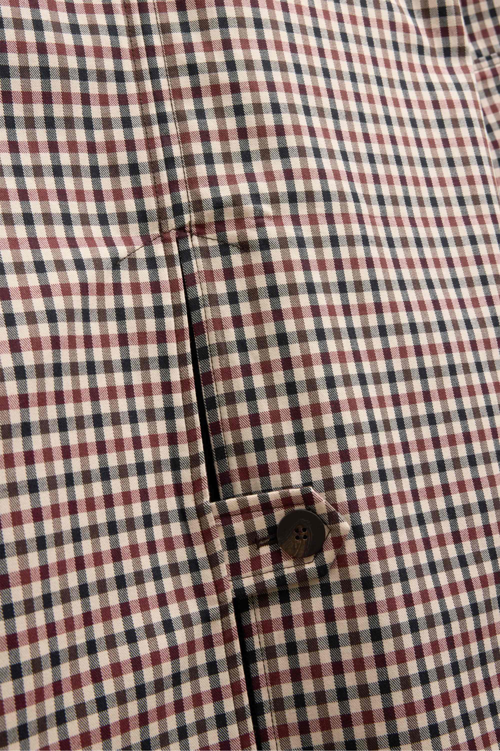 Coat - check brown / dark red