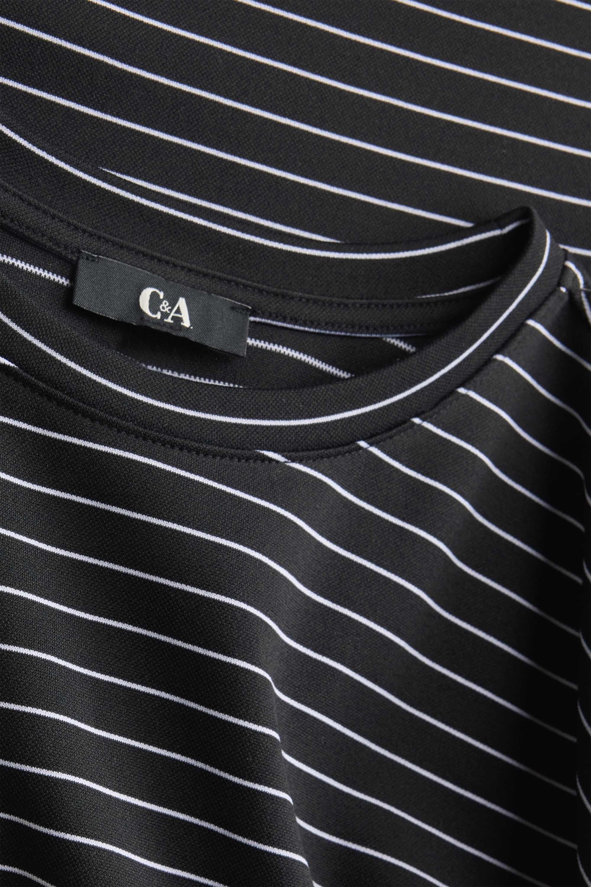 T-shirt - regular fit - striped black / white