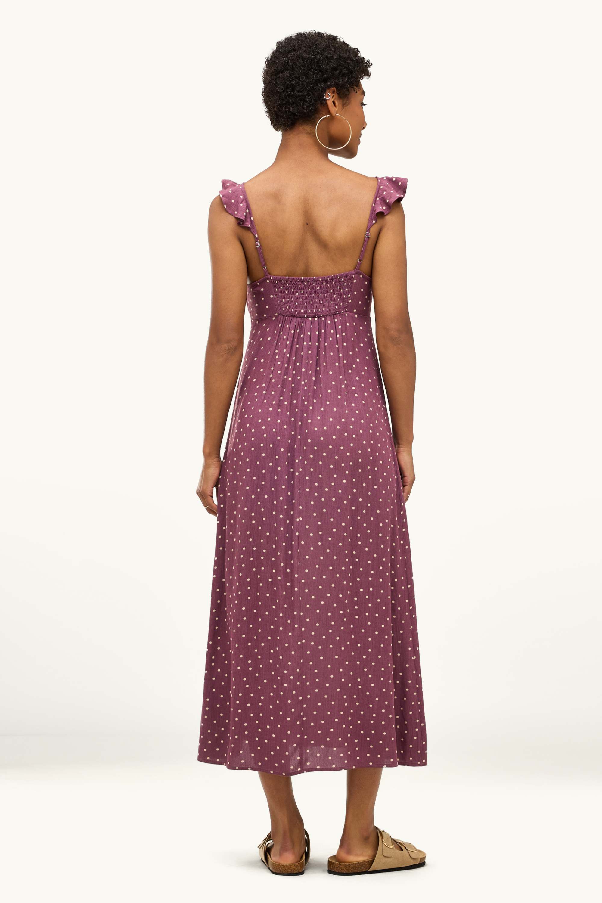 Dress - polka dot - textured purple