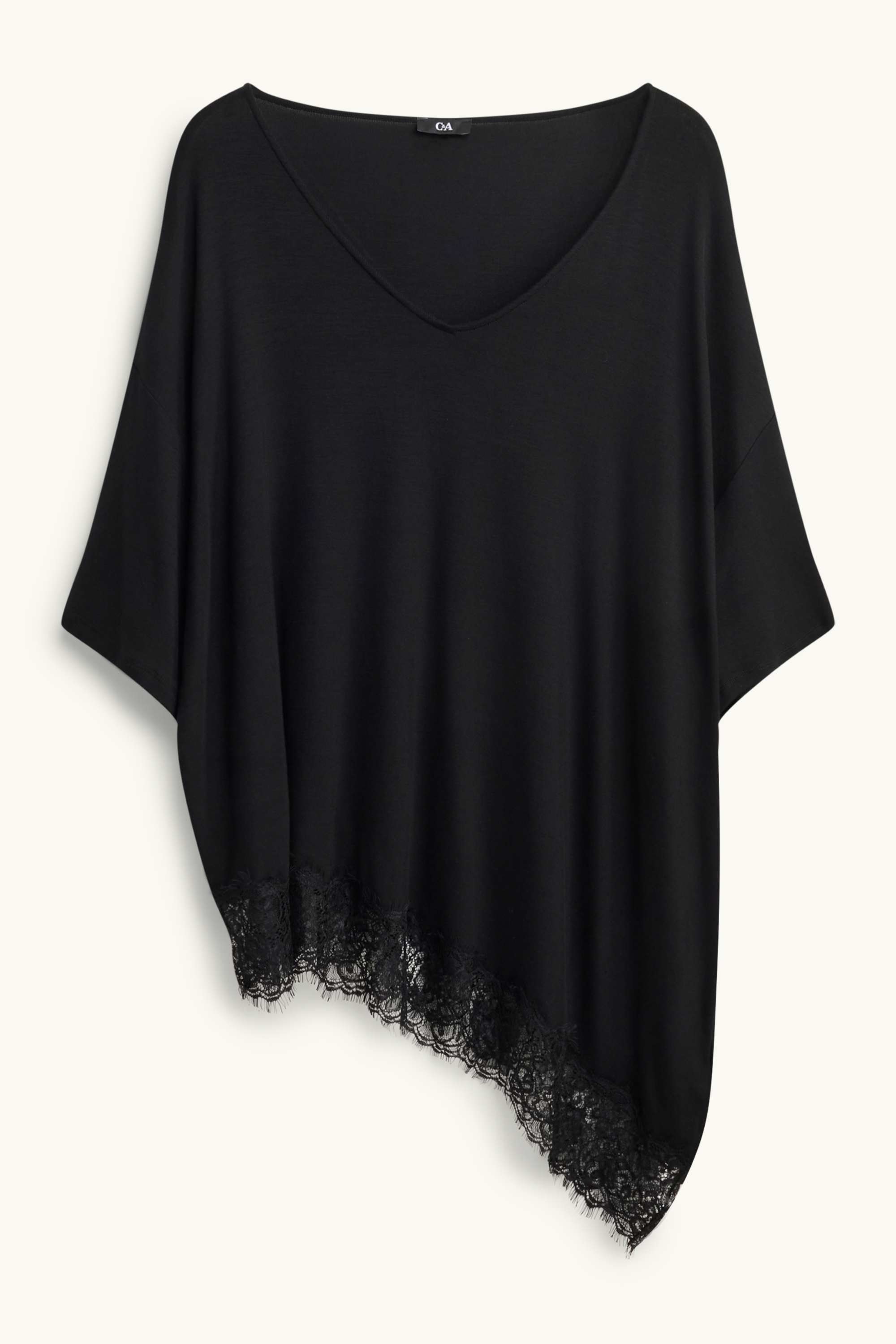 V-neck T-shirt - curvy fit black