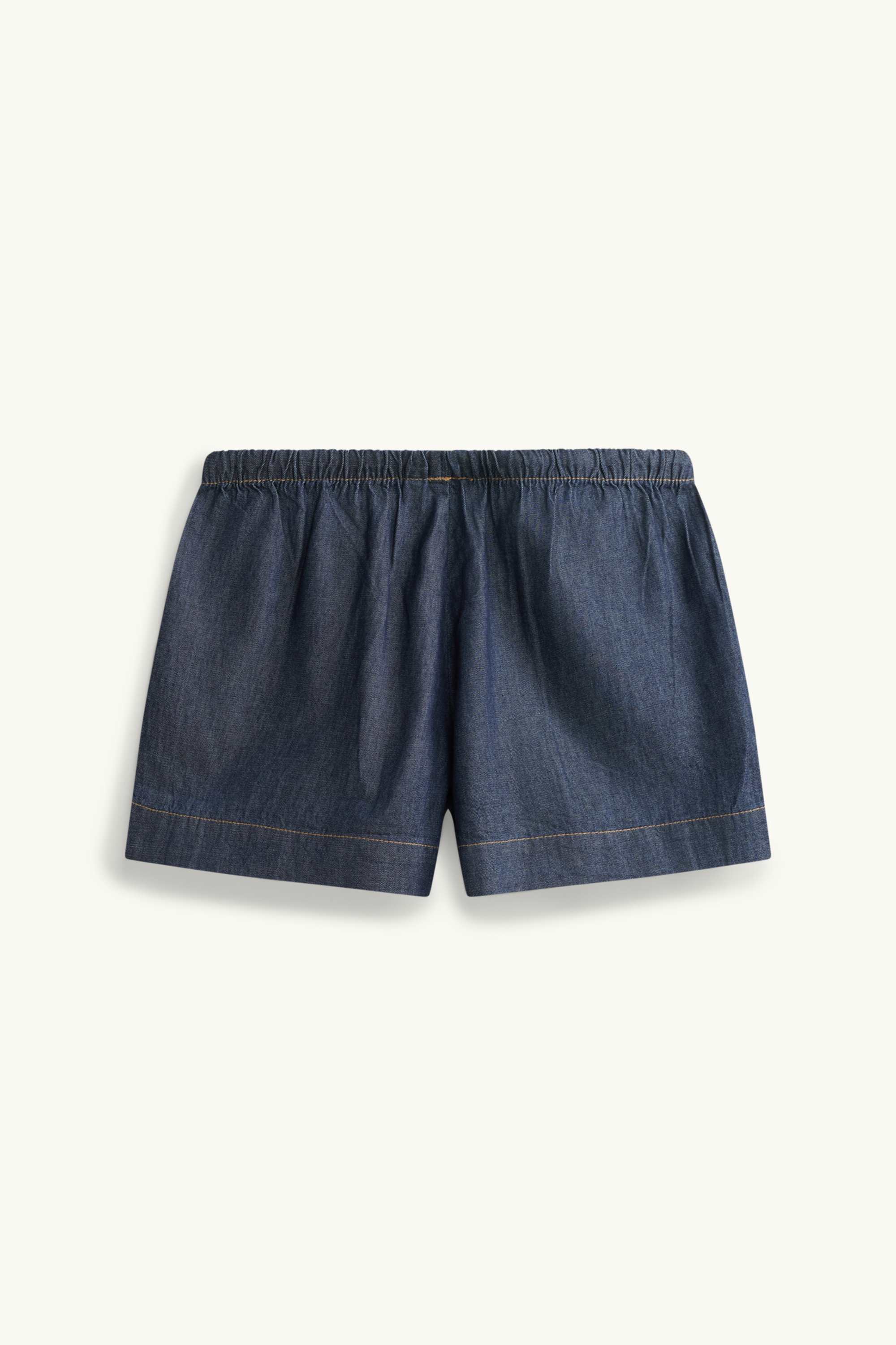 Denim shorts - mid-rise waist denim-dark blue
