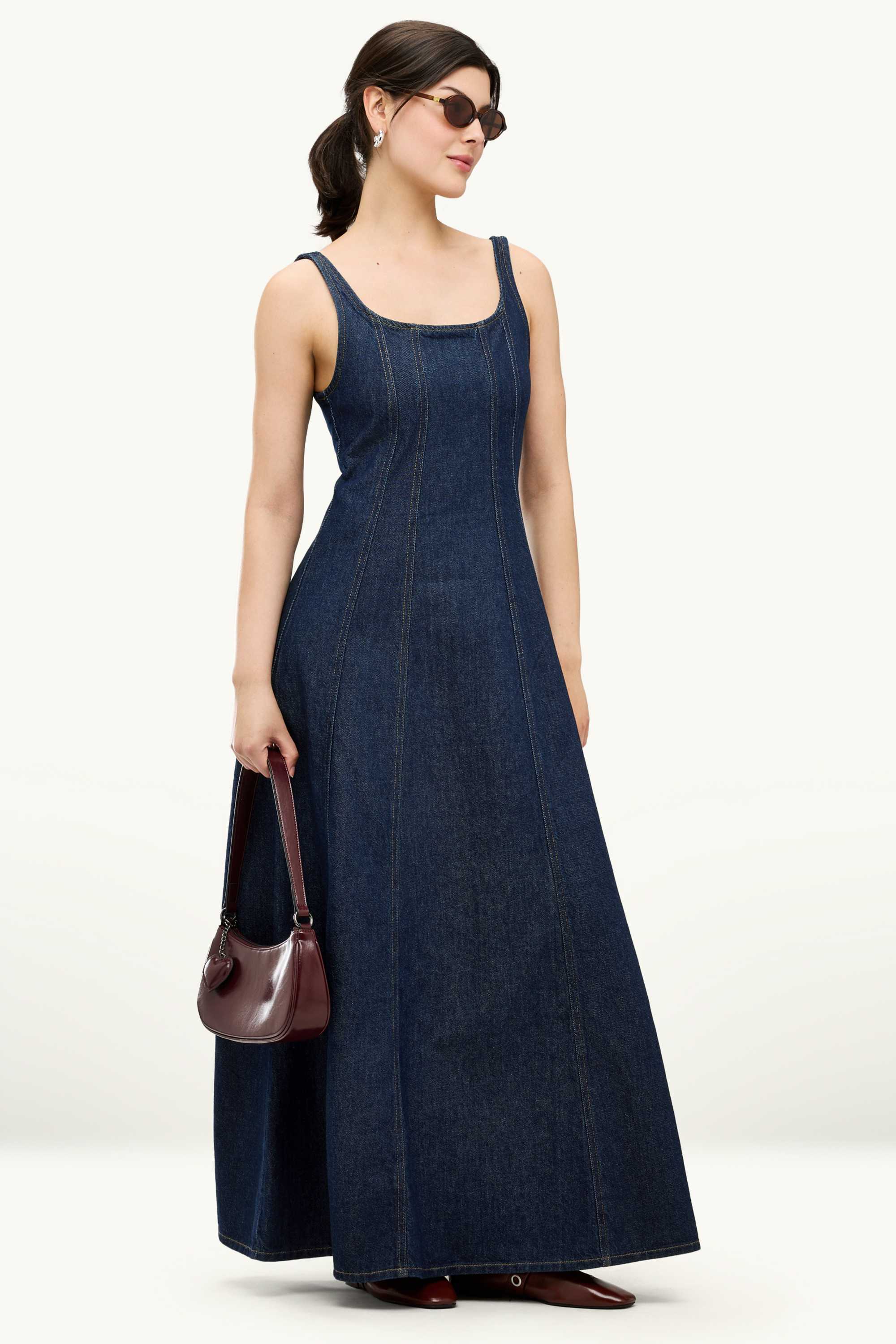 A-line dress - denim look denim-dark blue
