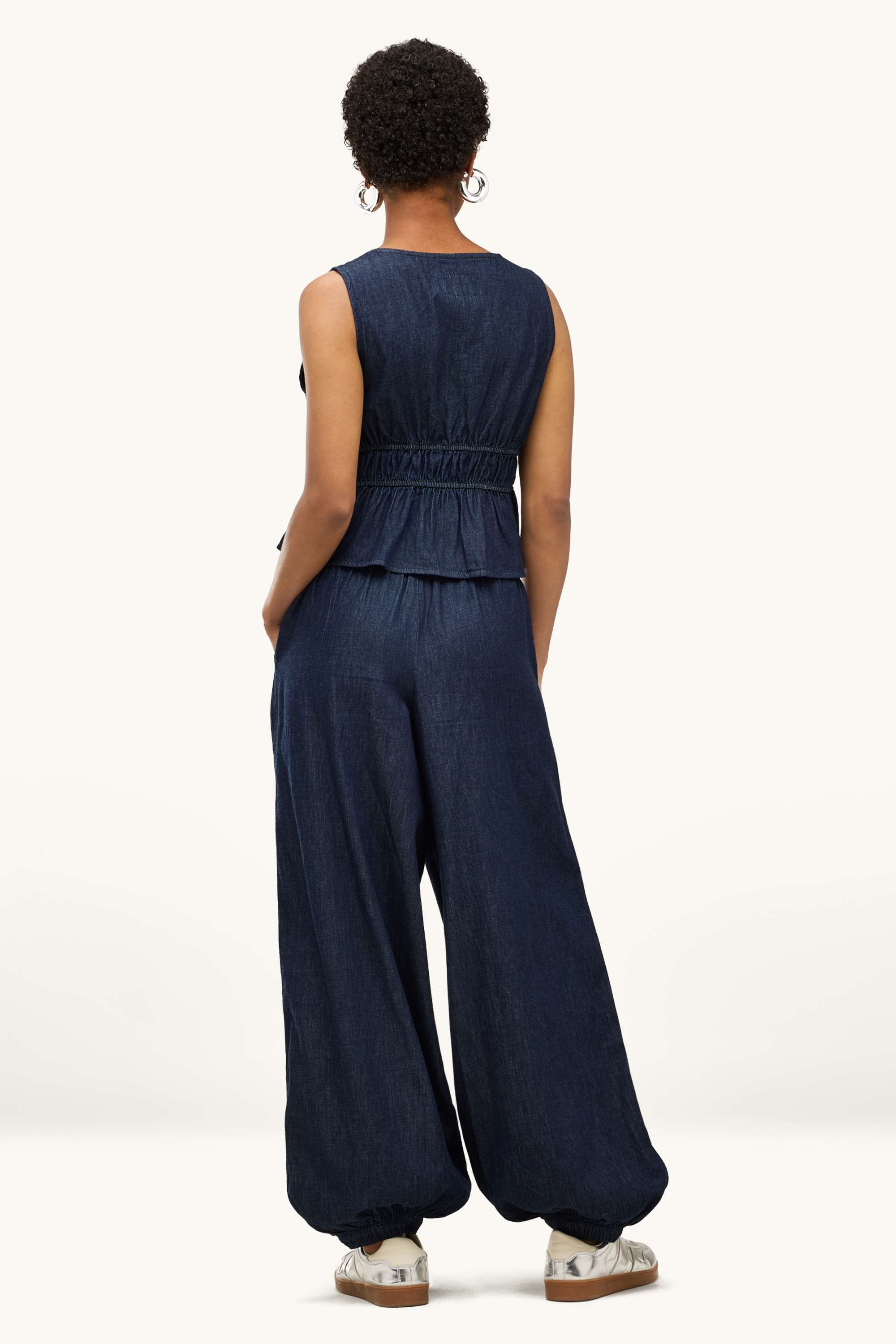 Balloon jeans - low-rise waist dark blue