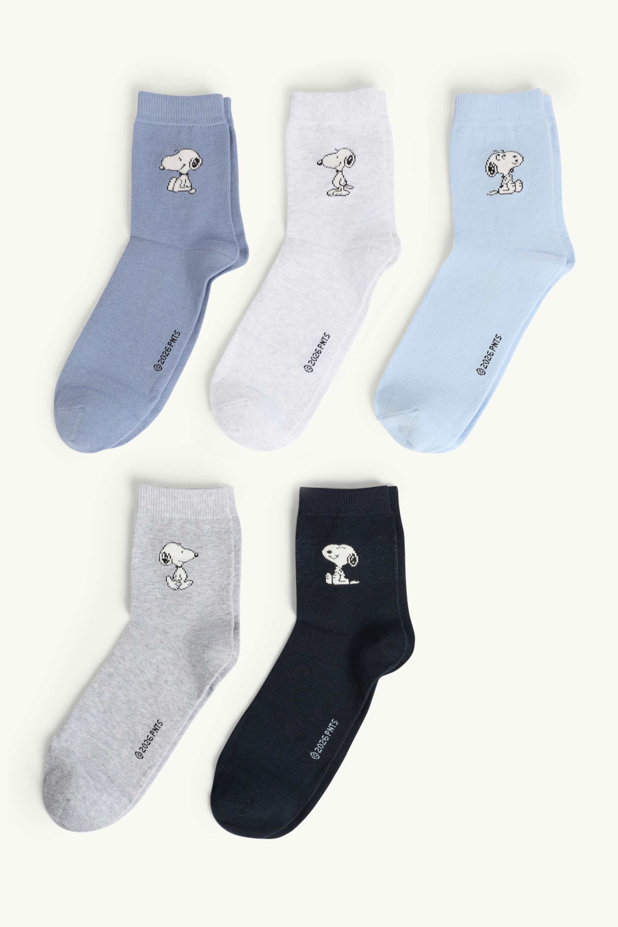 Multipack of 5 - socks with motif - Snoopy blue