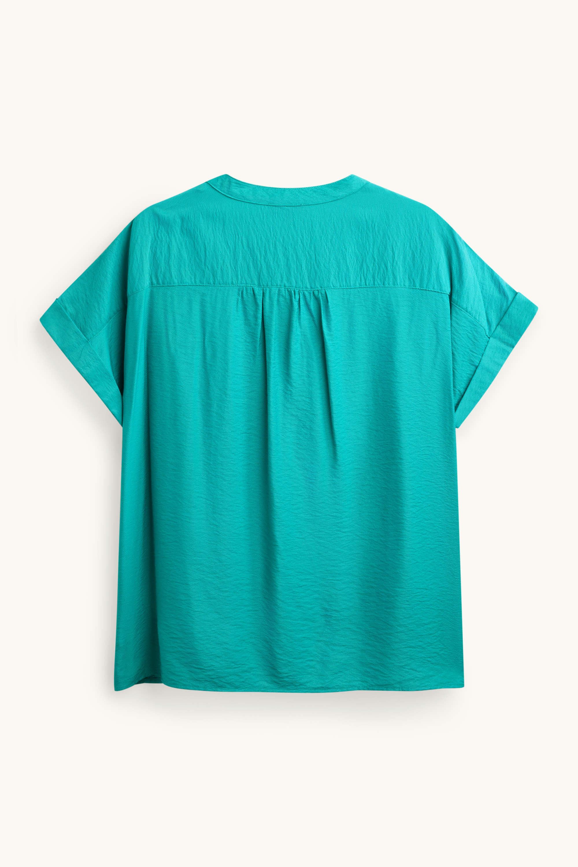 V-neck blouse - textured turquoise