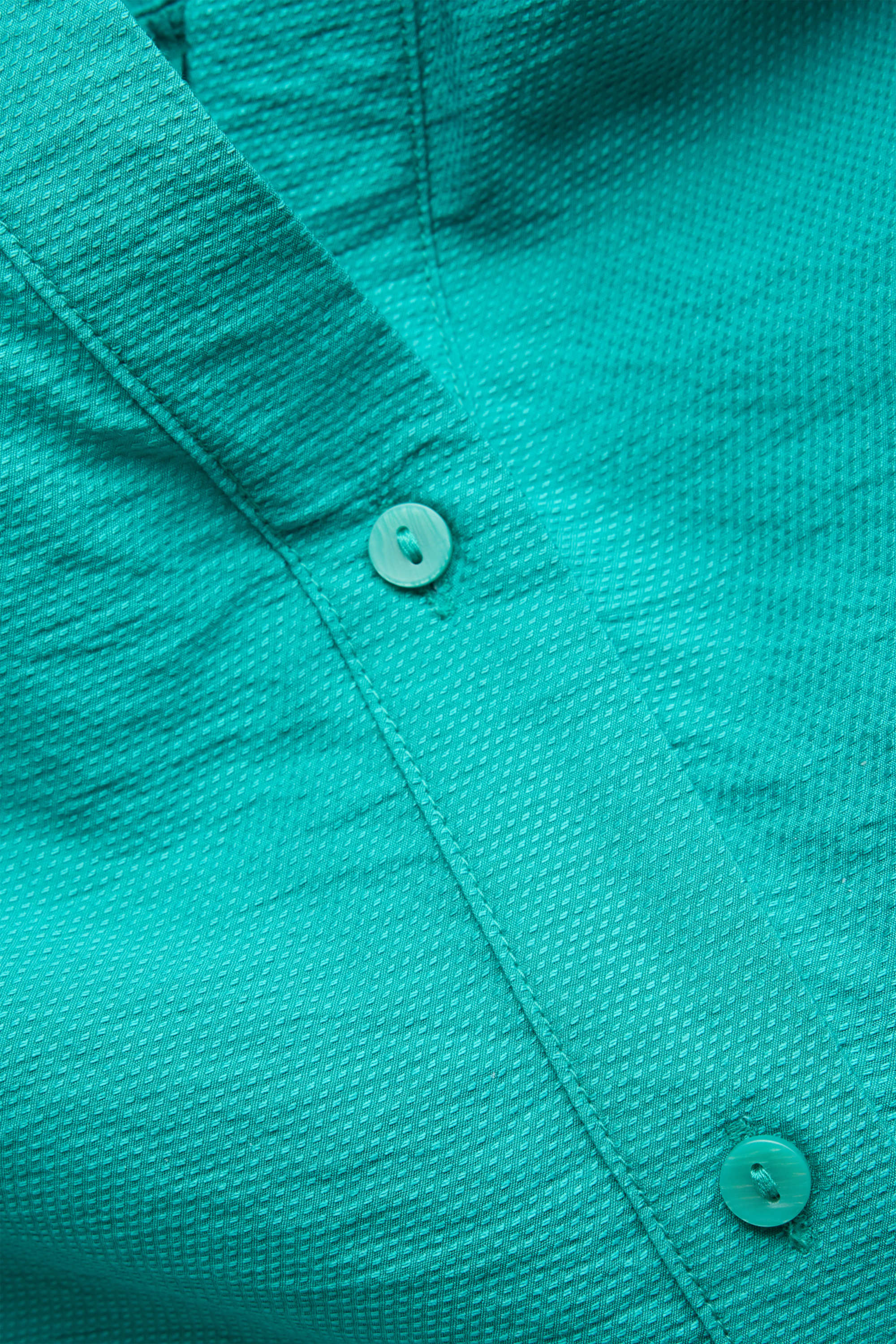 V-neck blouse - textured turquoise