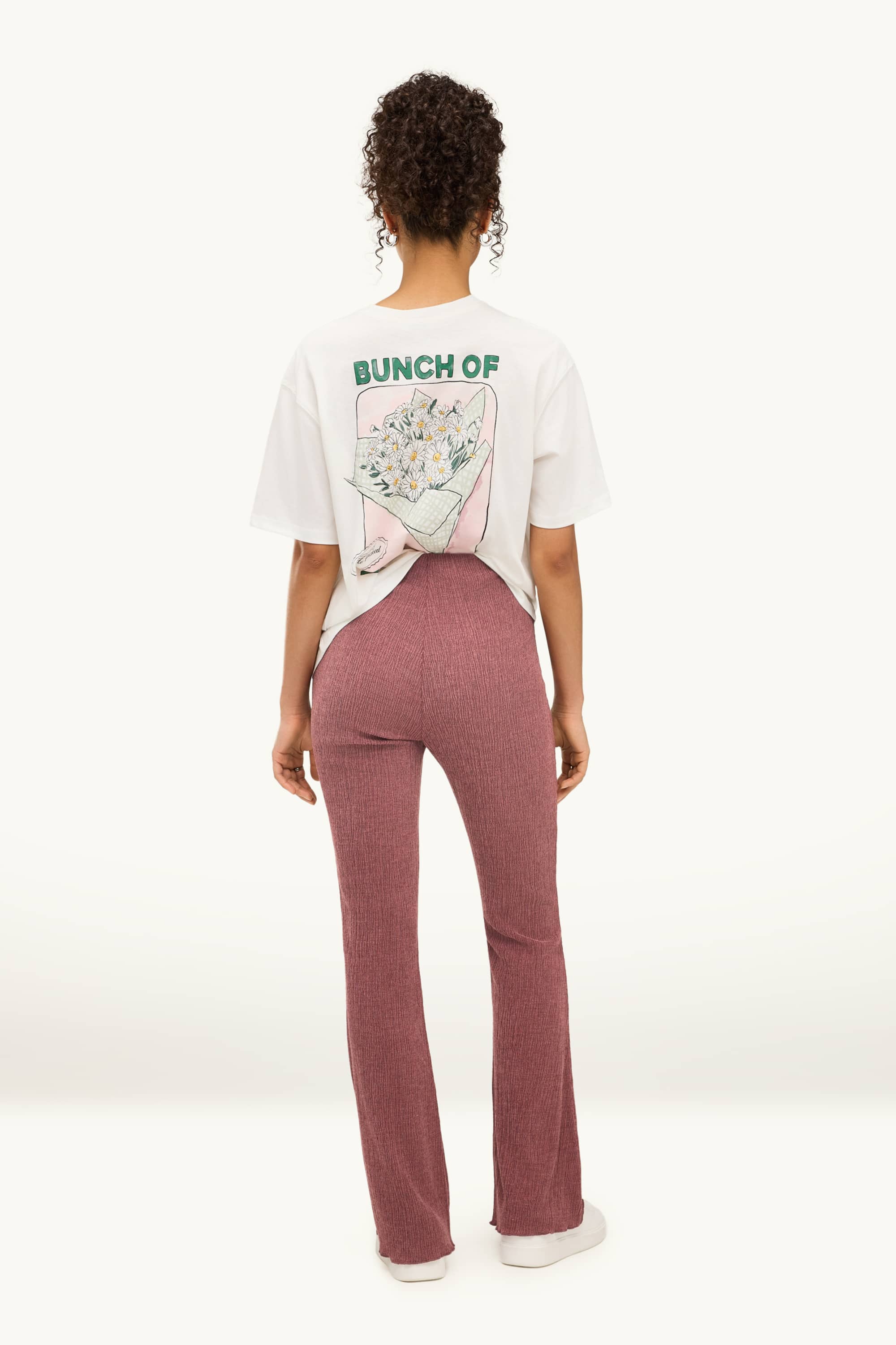 Cloth trousers - high waist - flared red