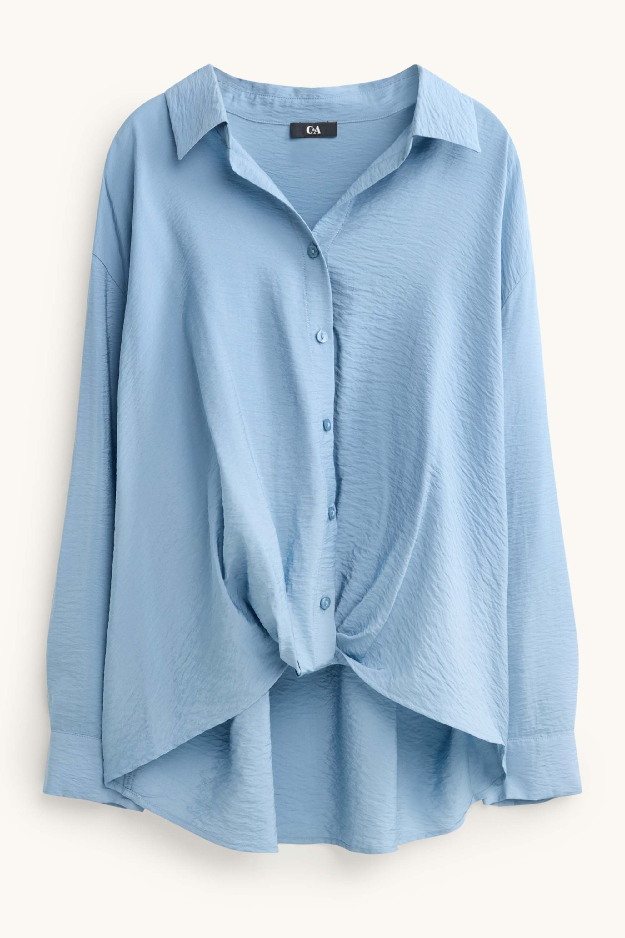 Shirt blouse with knot detail light blue