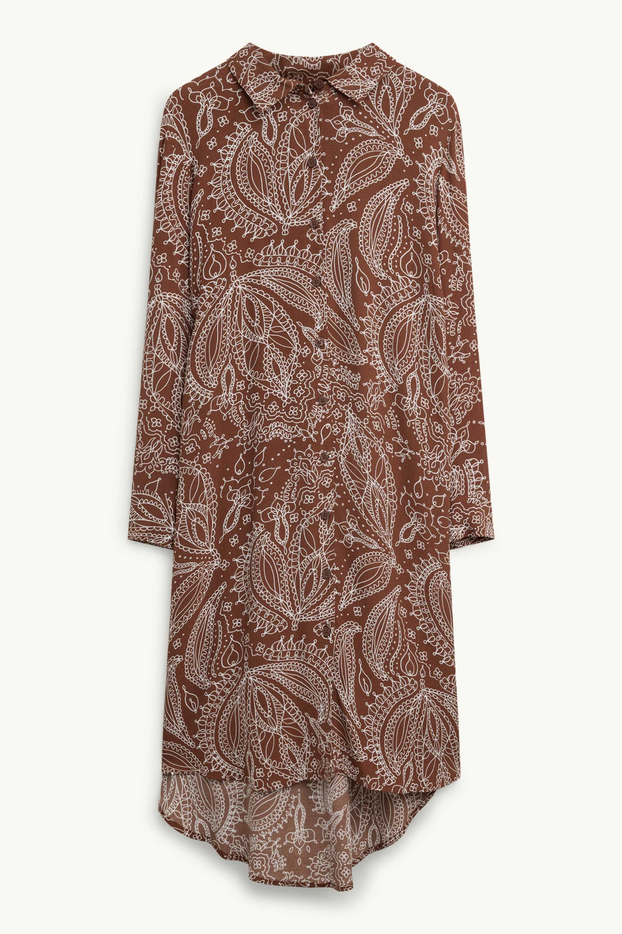 Shirt dress - patterned brown