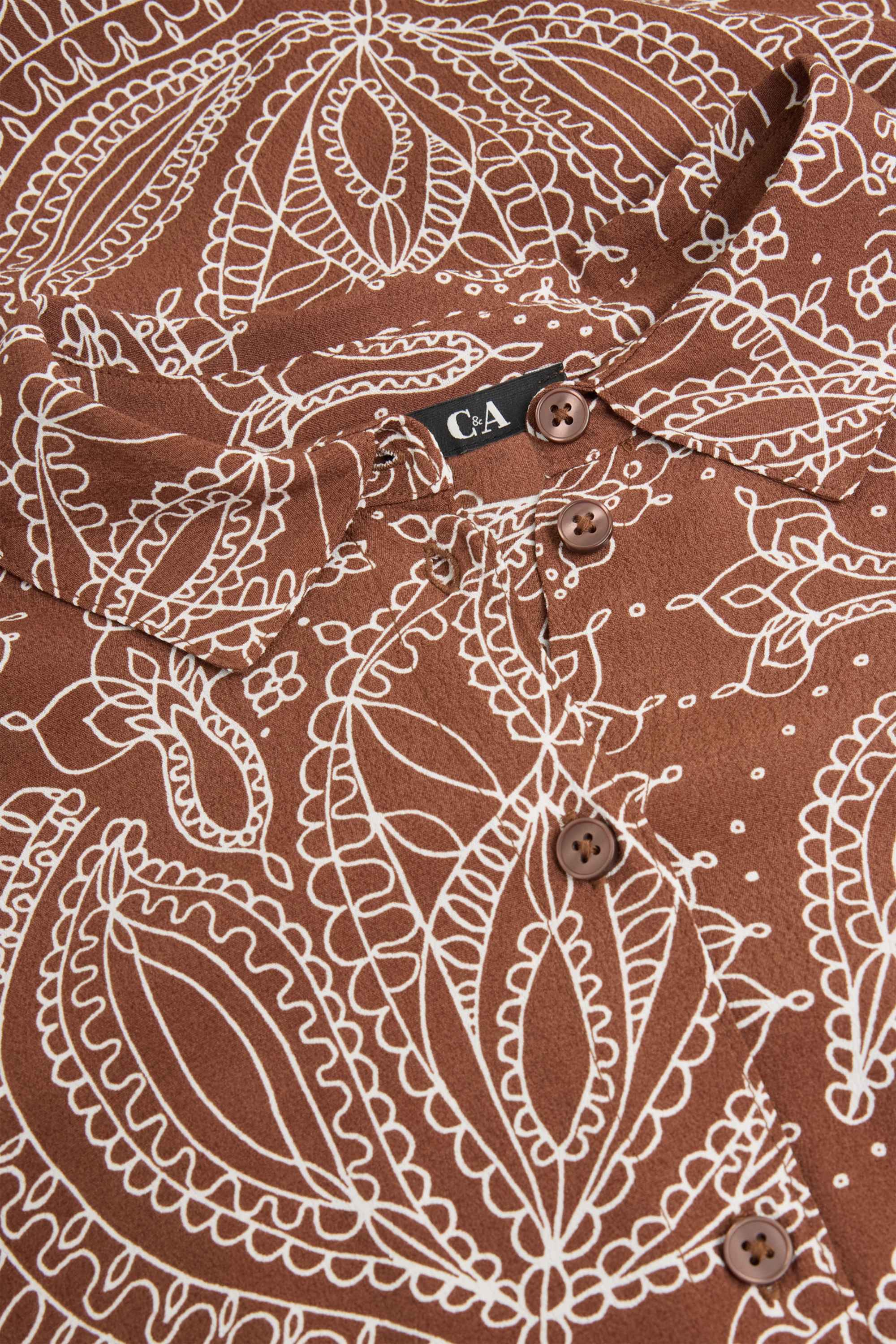 Shirt dress - patterned brown