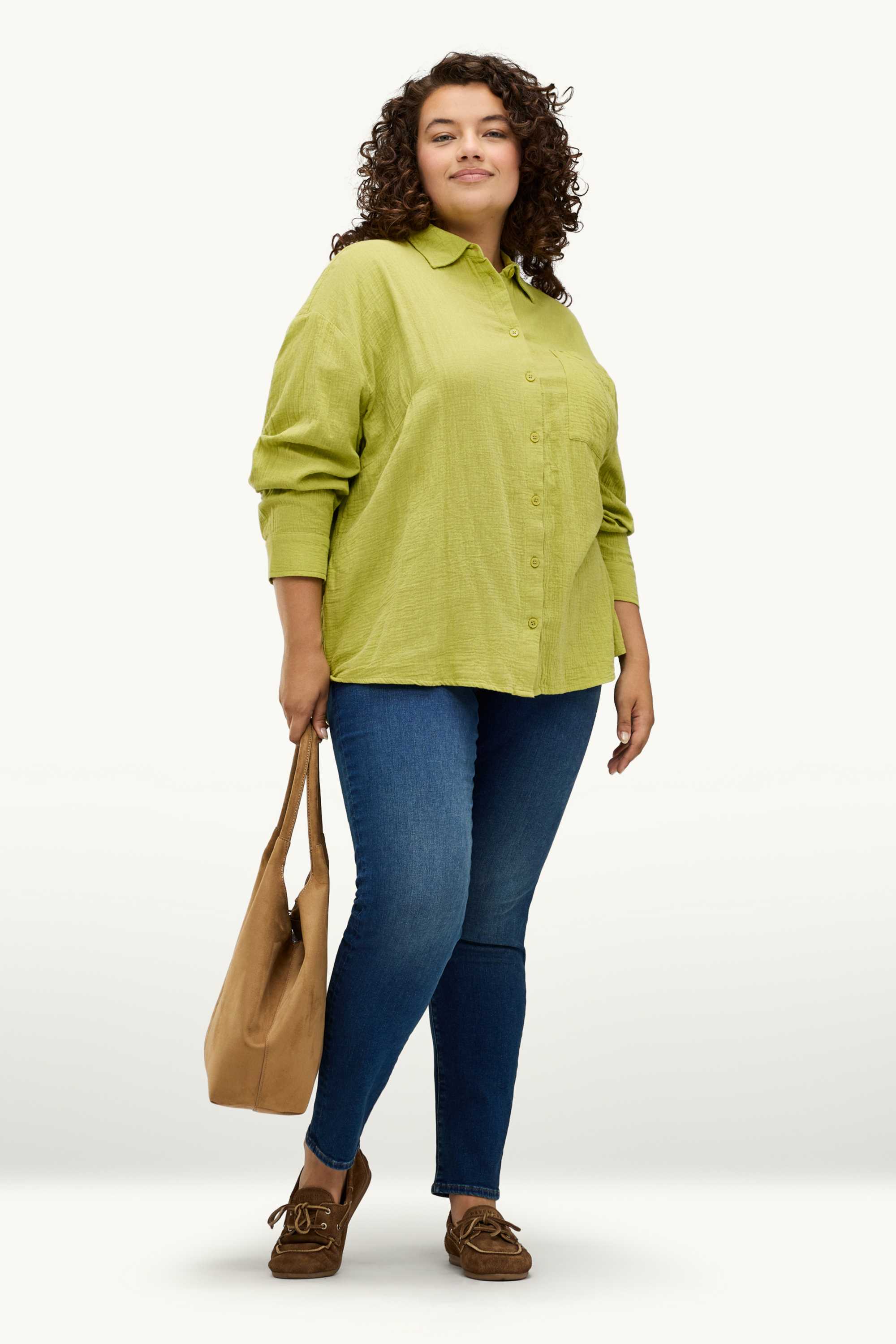 Cheesecloth blouse light green