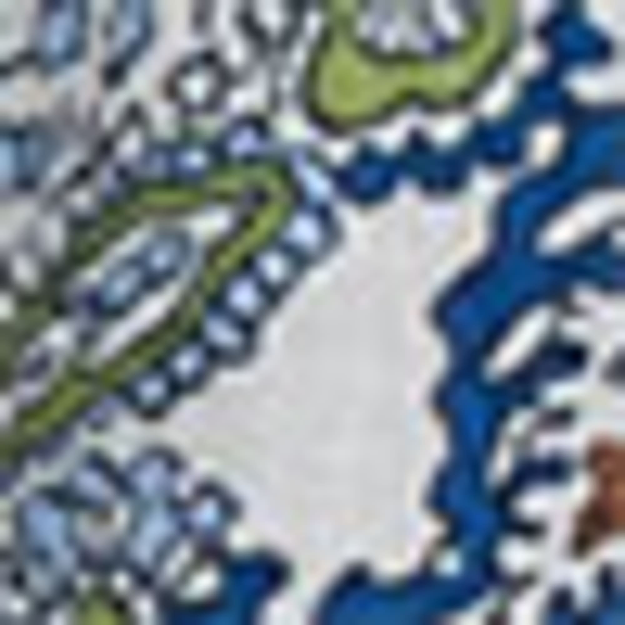 A-line dress - patterned blue / white