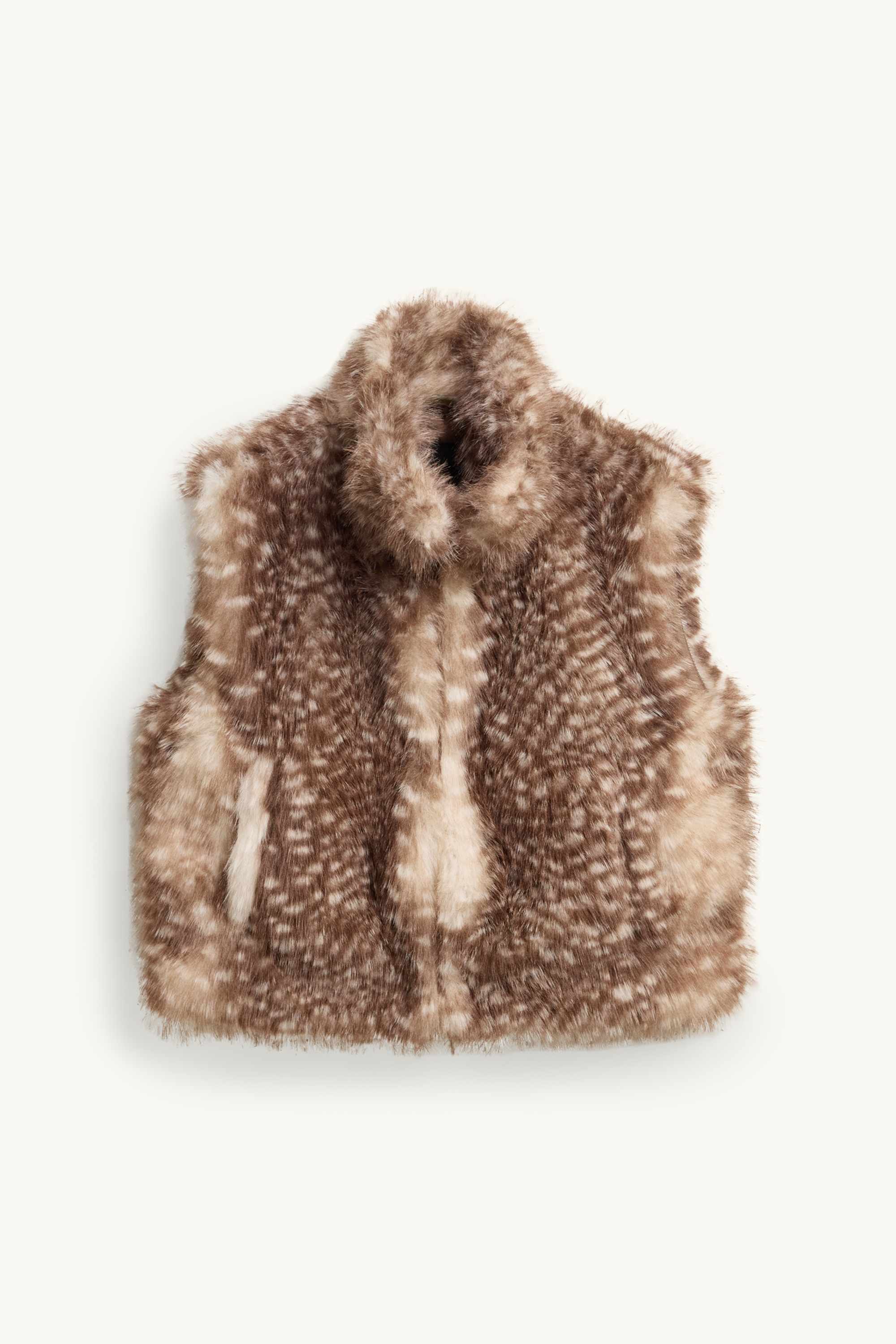 Faux fur gilet brown / beige