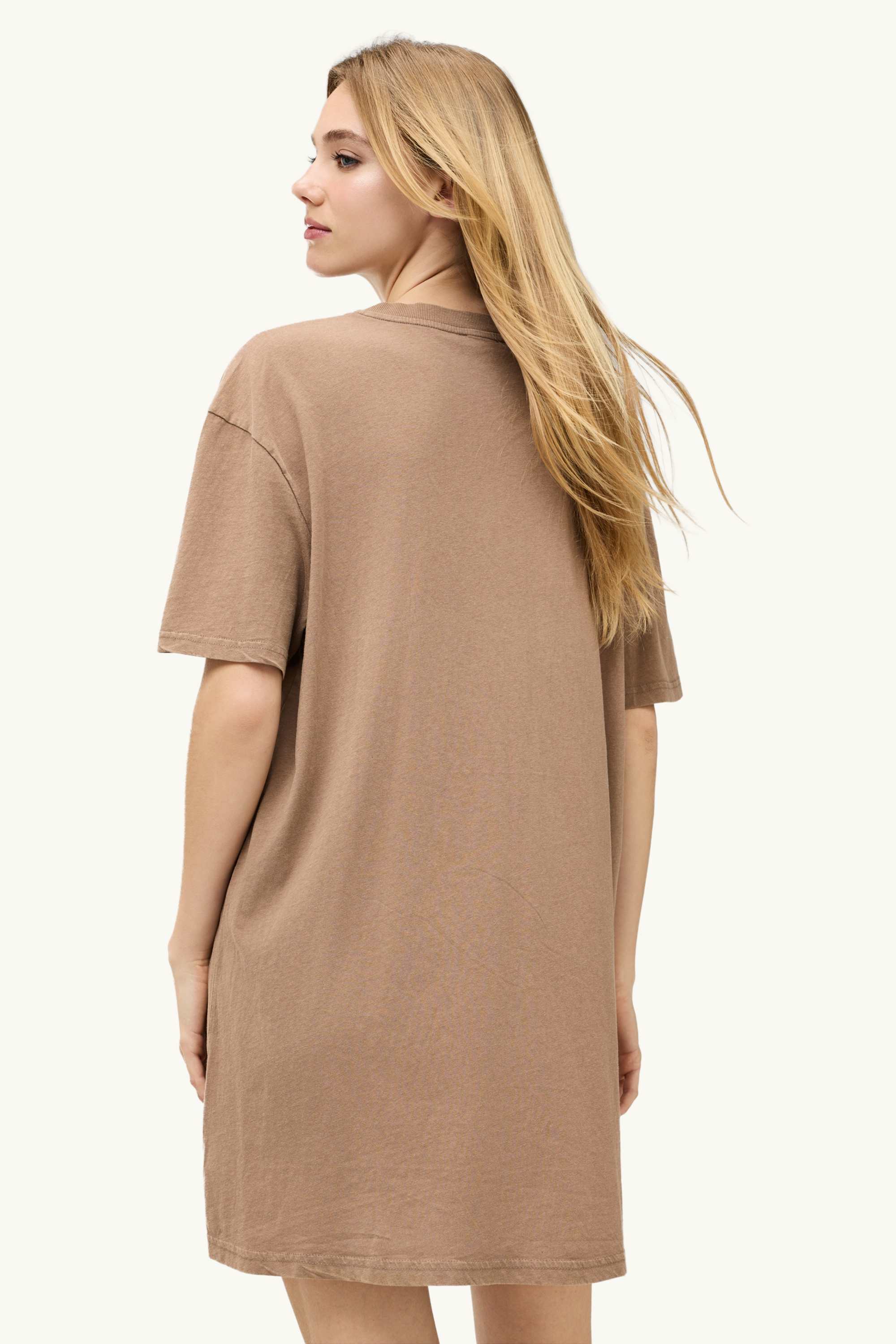 T-shirt dress light brown