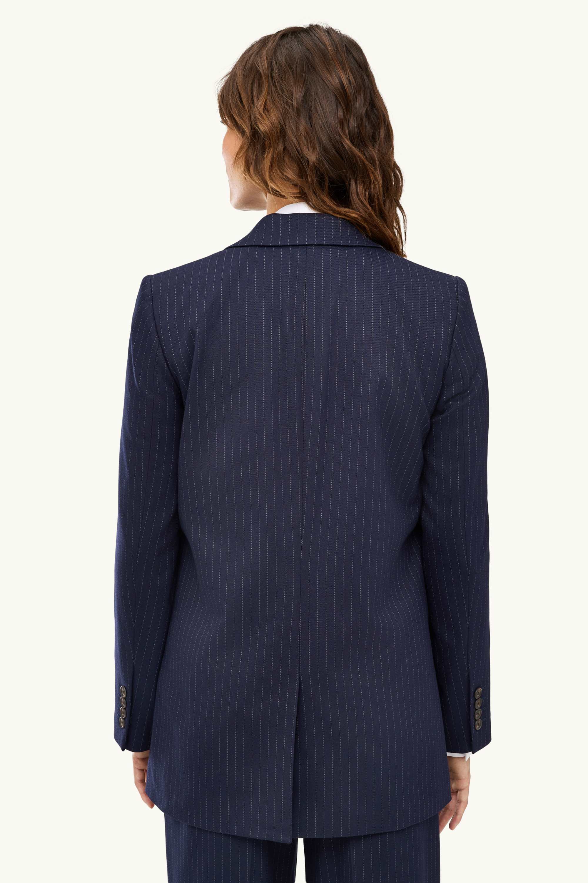 Long blazer - regular fit - pinstripes dark blue