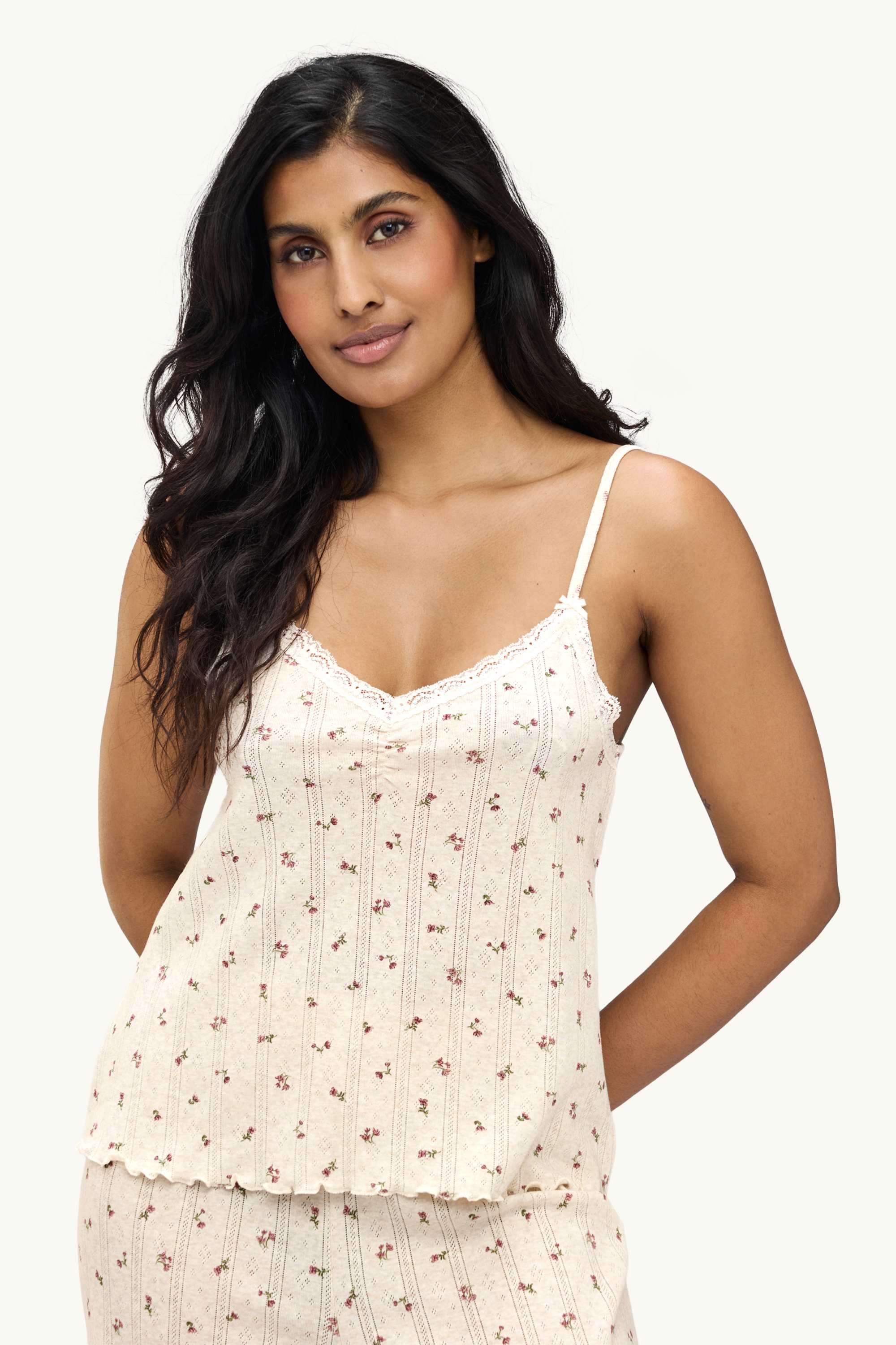 Pointelle pyjamas - floral cremewhite