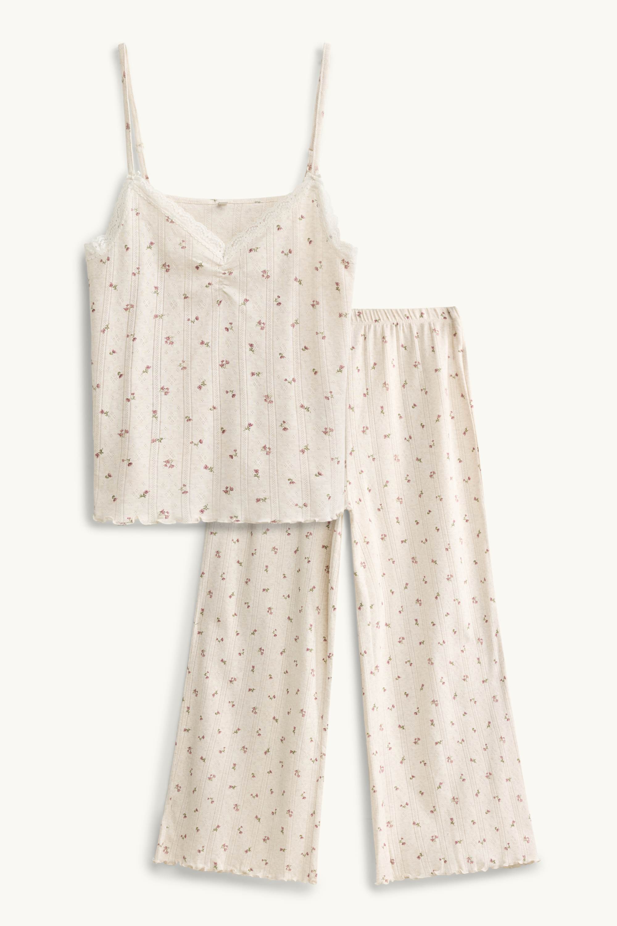 Pointelle pyjamas - floral cremewhite