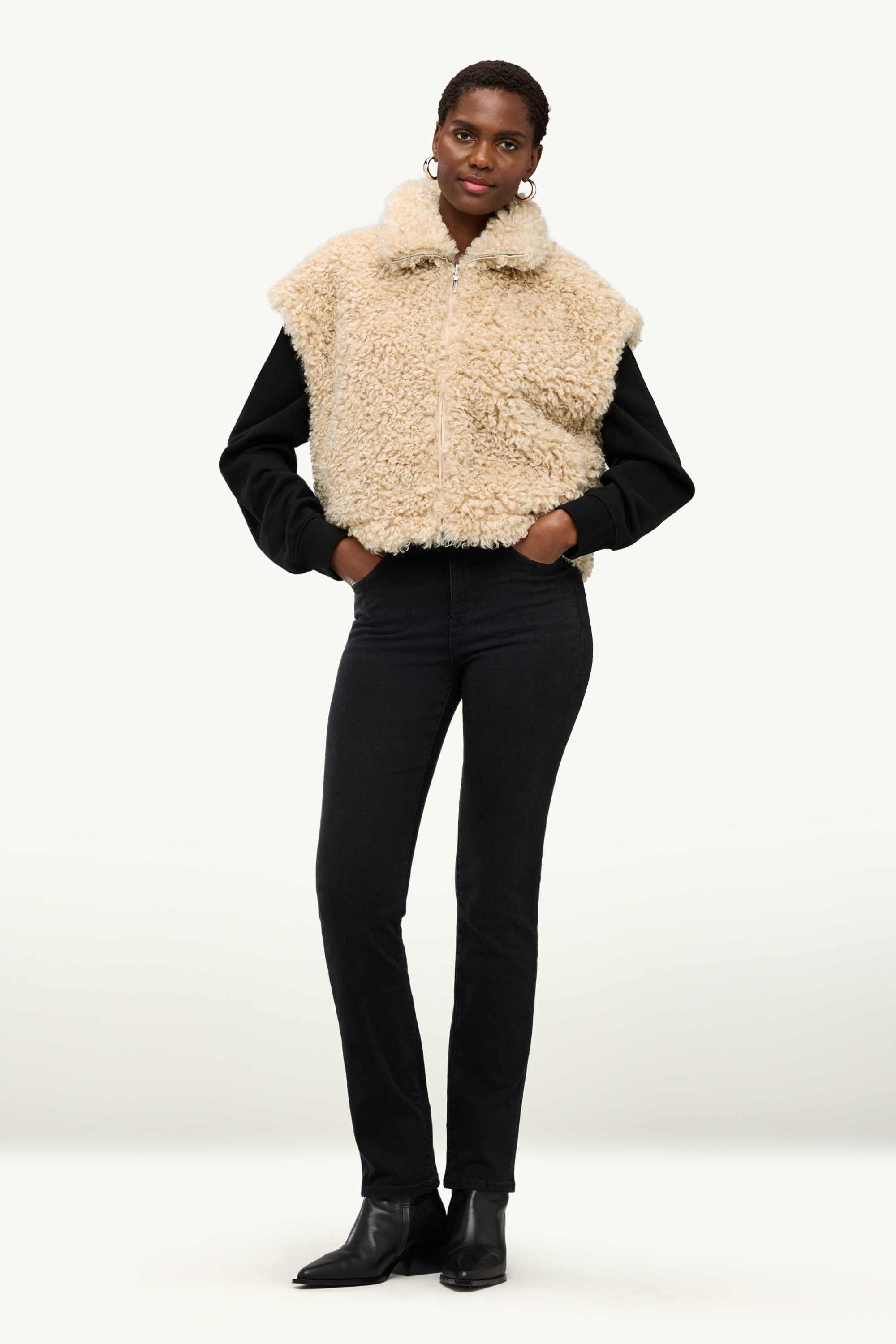 Reversible gilet beige