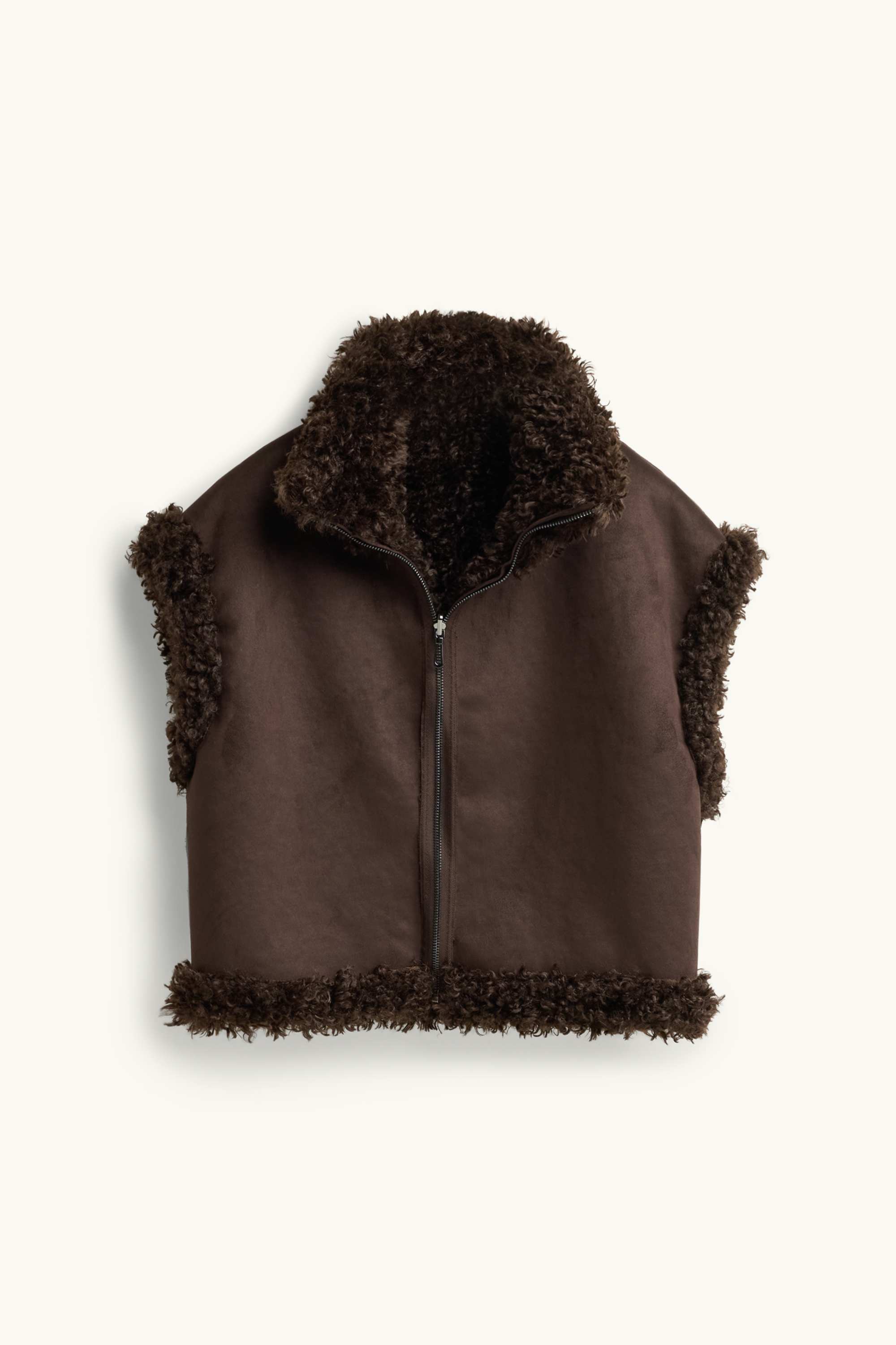 Reversible gilet dark brown