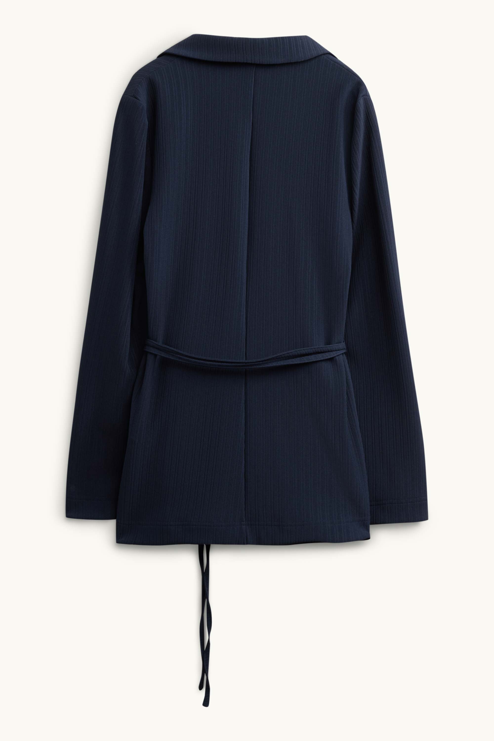 Long blazer - fitted - ribbed dark blue