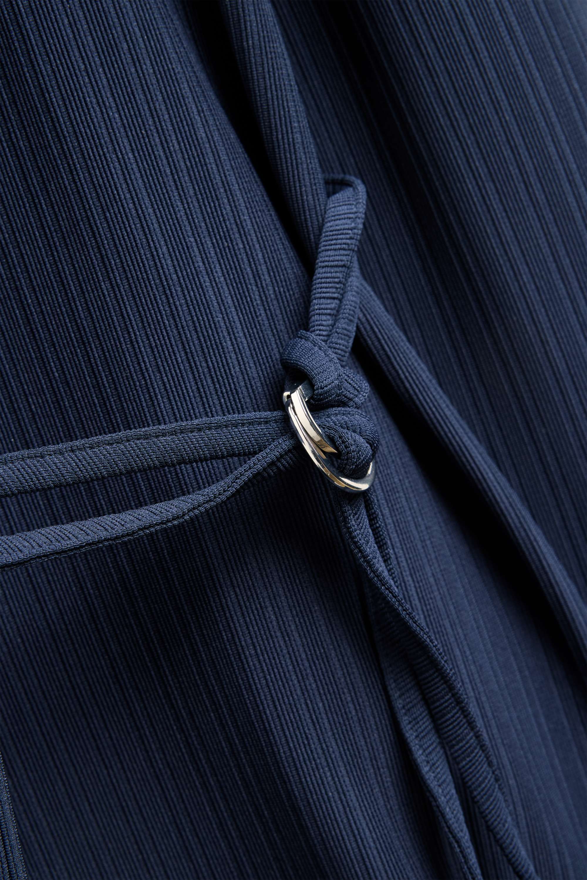 Long blazer - fitted - ribbed dark blue