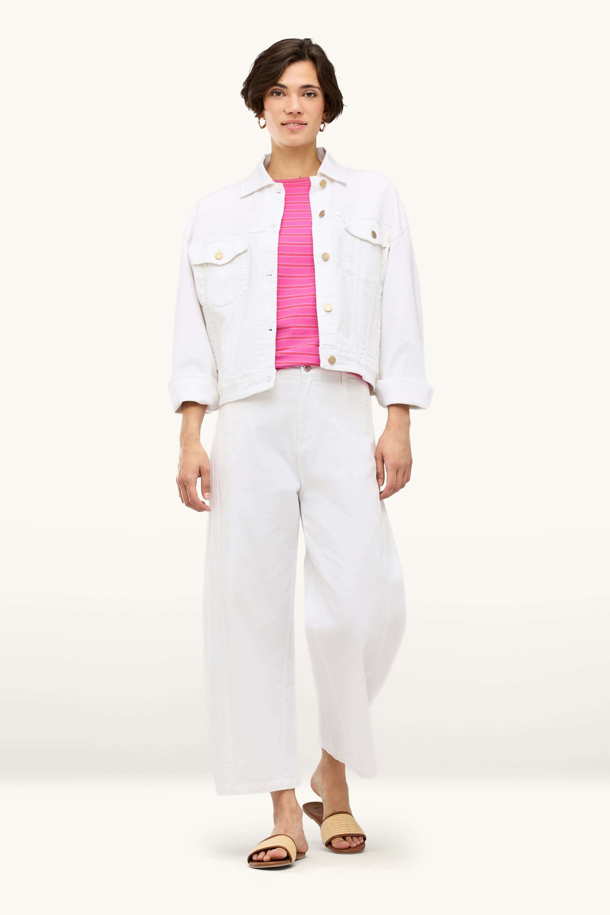 T-shirt - regular fit - striped pink