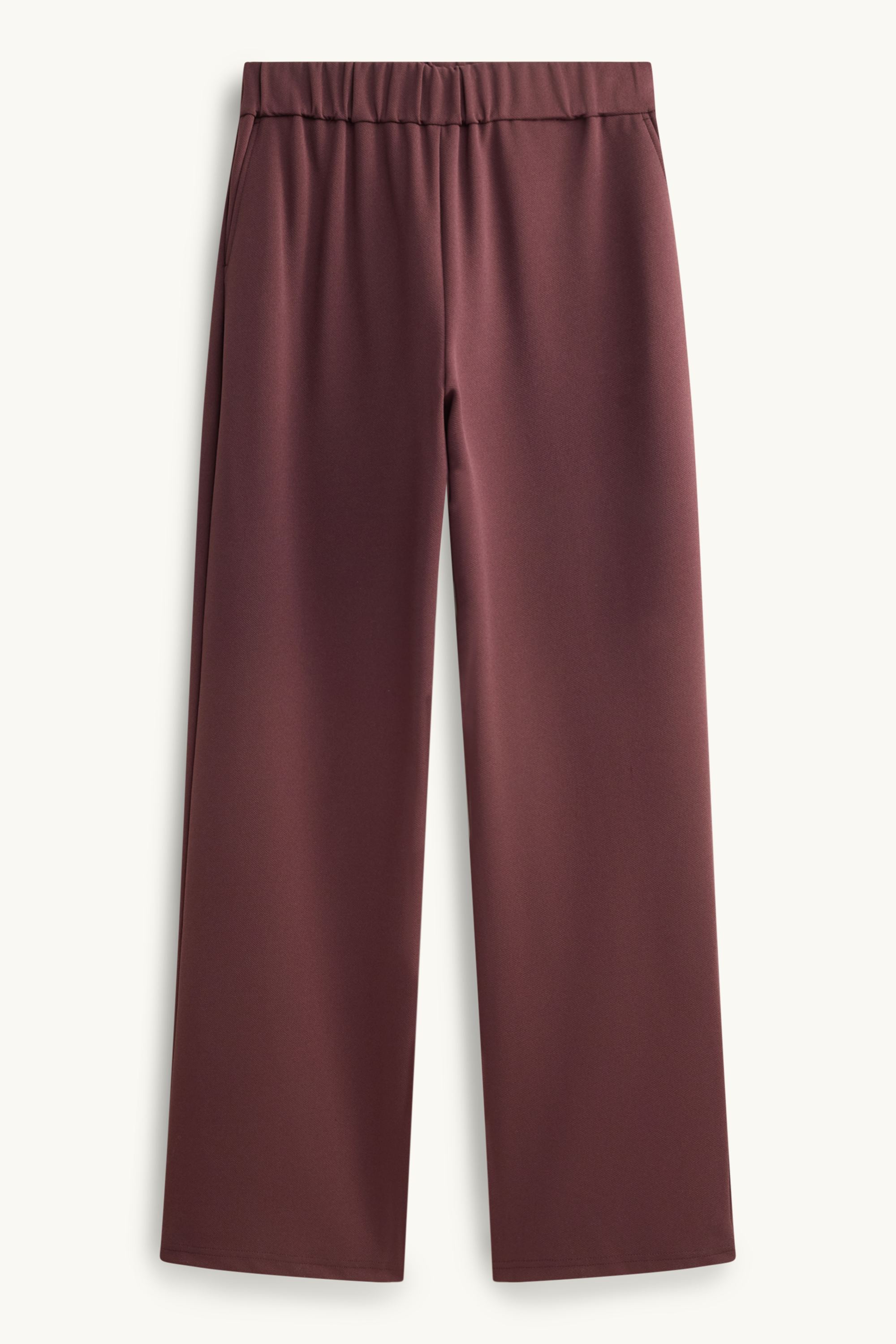 Business trousers - mid-rise waist - wide leg bordeaux