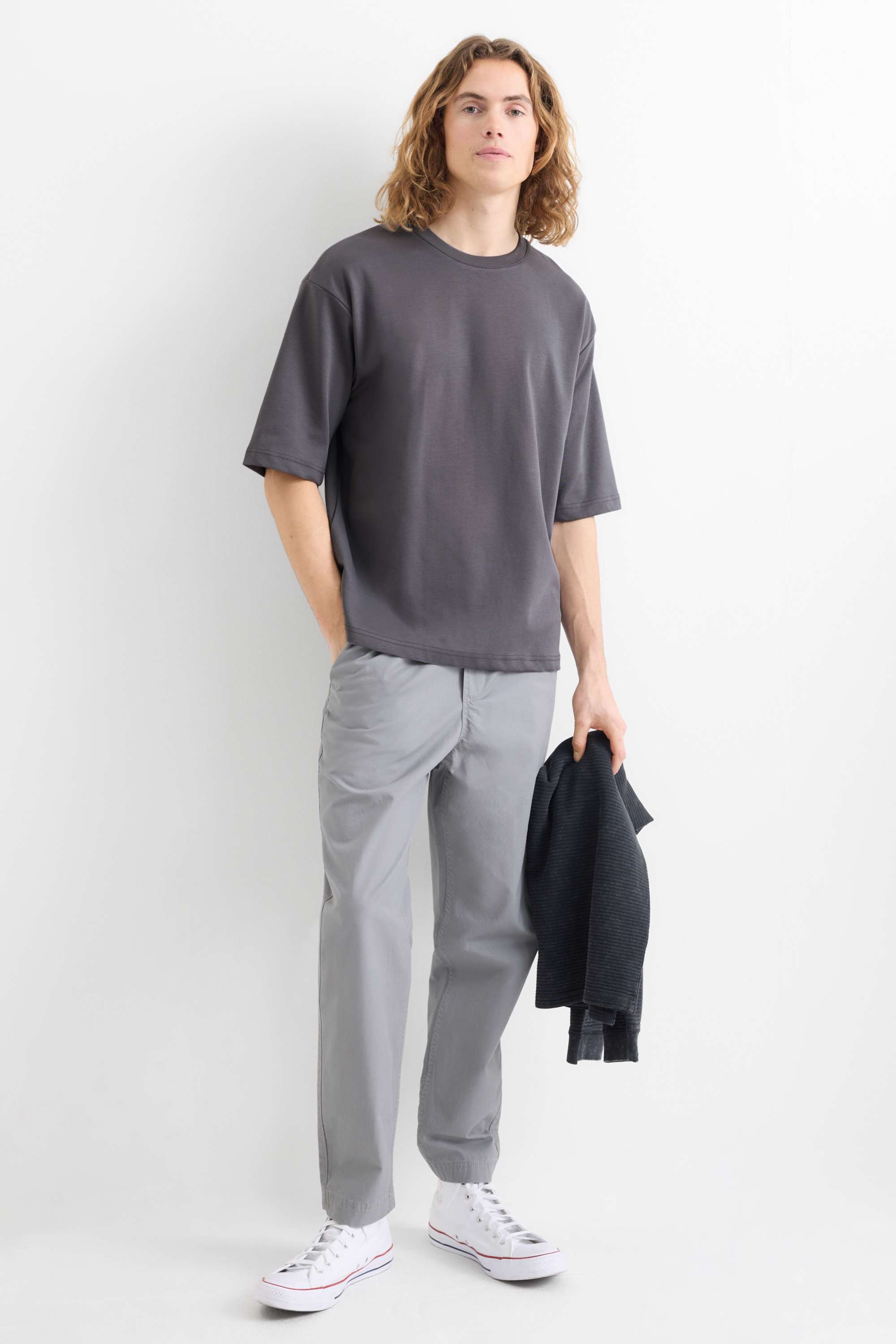 T-shirt - relaxed fit dark gray
