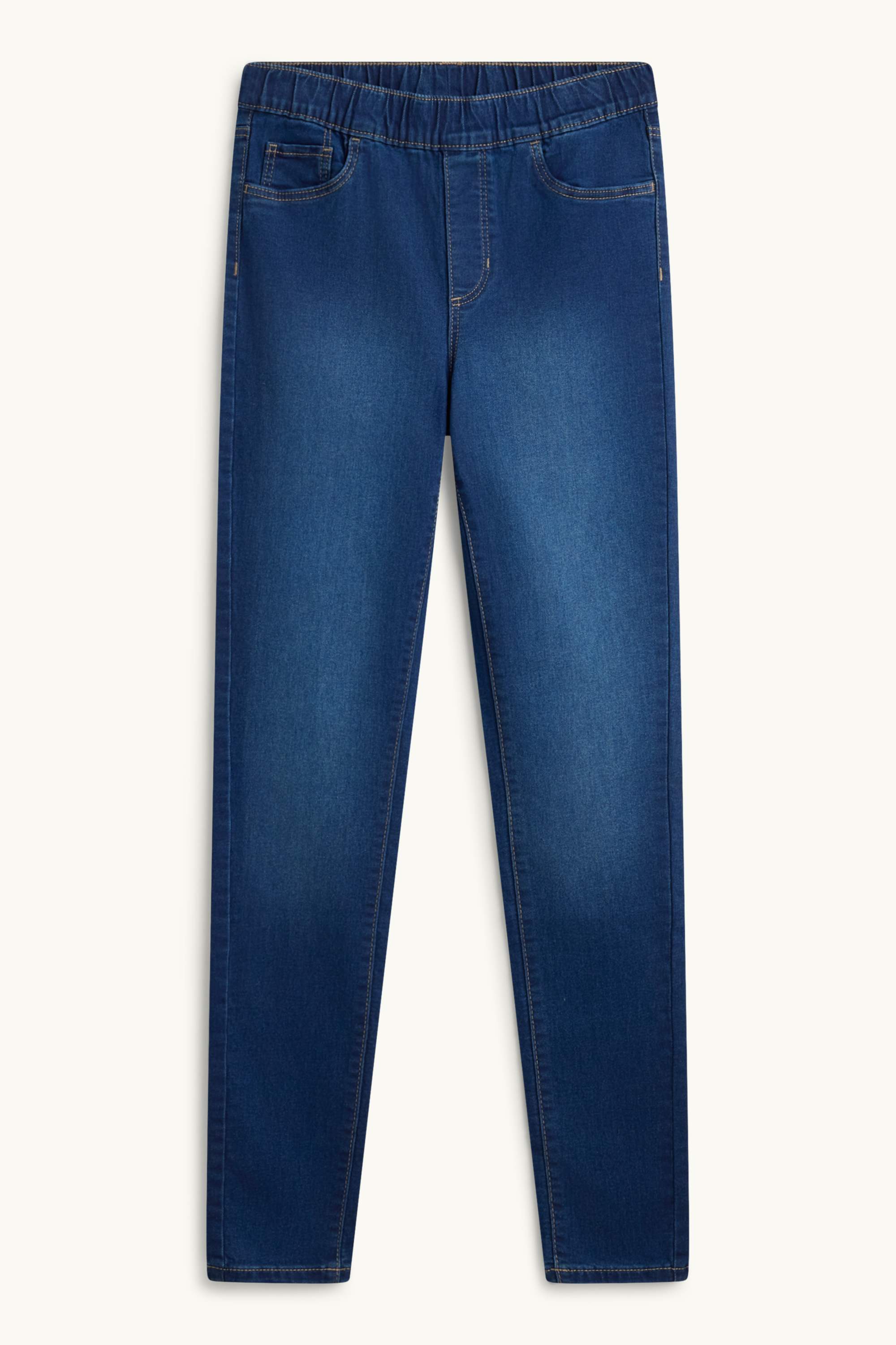 Jegging jeans - mid-rise waist blue denim