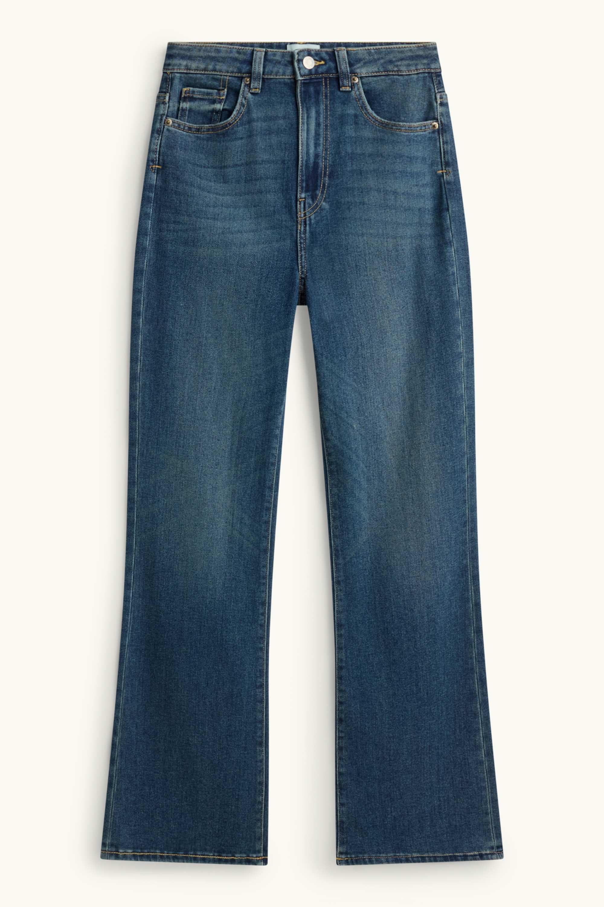 Flared jeans - high waist blue denim (1)