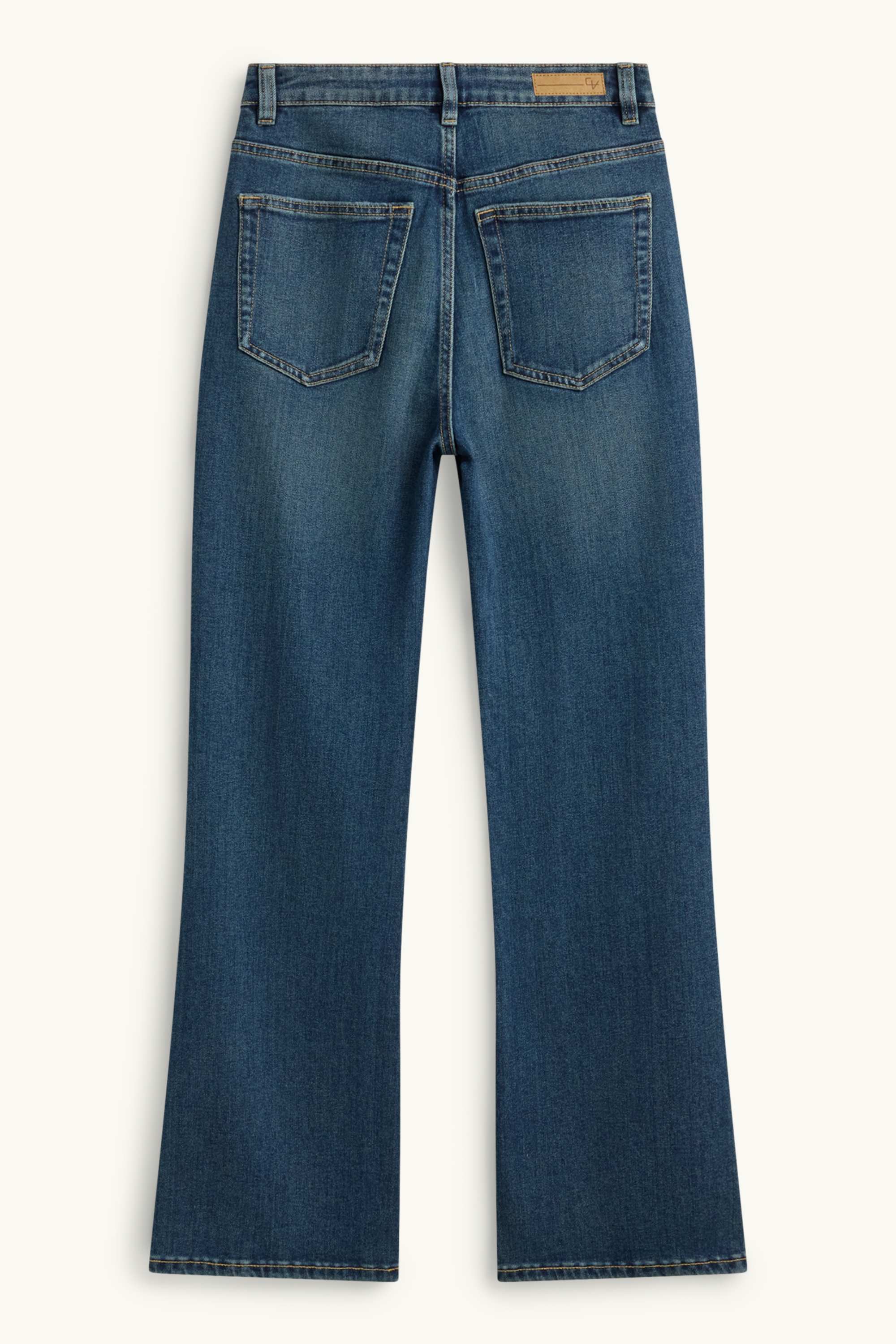Flared jeans - high waist blue denim (1)