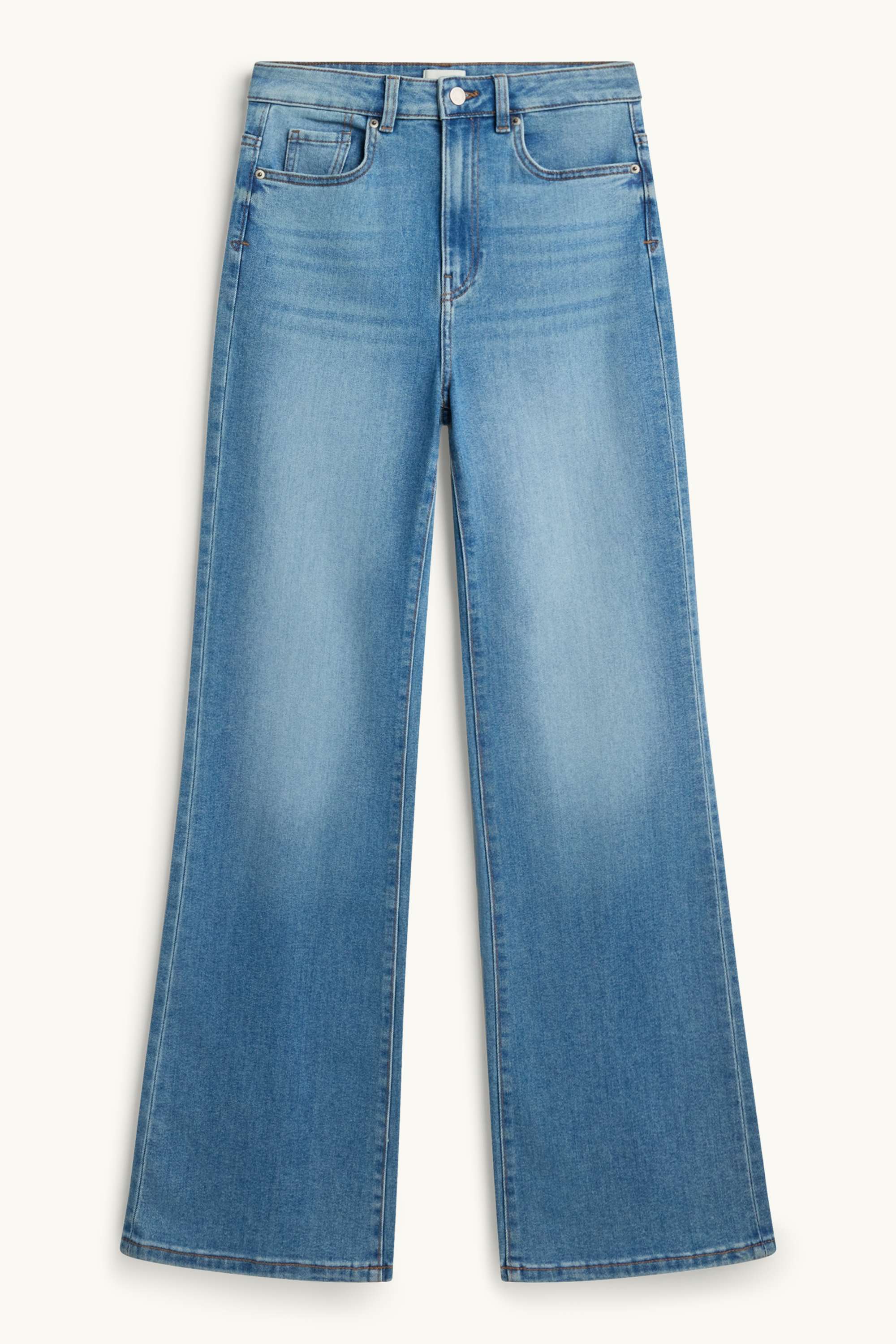 Flared jeans - high waist blue denim (3)