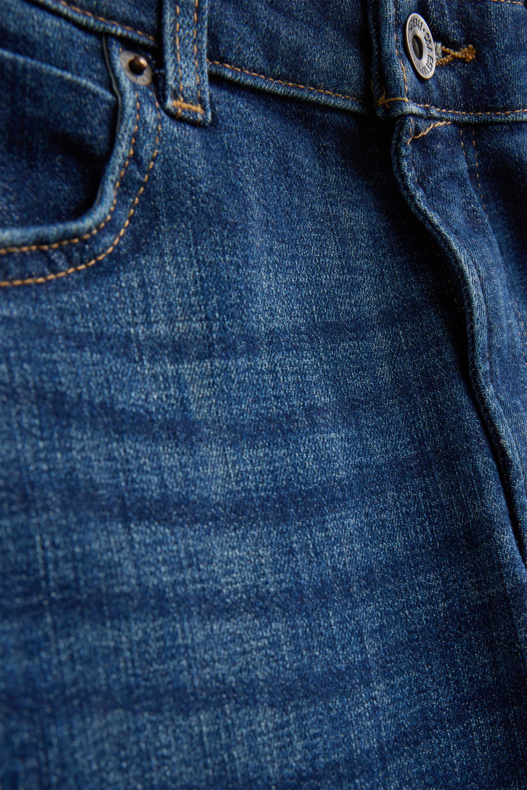 Boyfriend jeans - mid-rise waist blue denim
