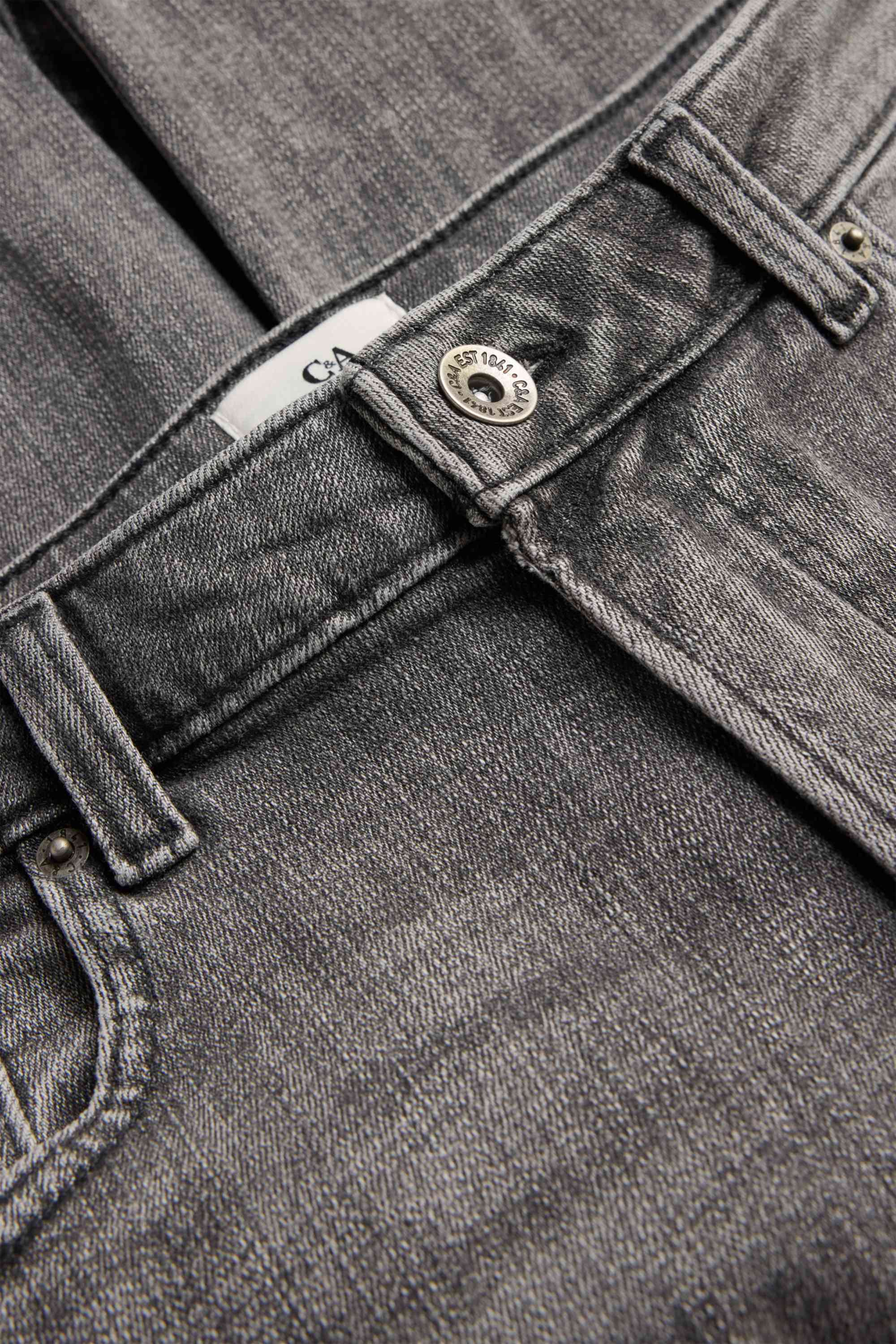 Boyfriend jeans - mid-rise waist denim-gray