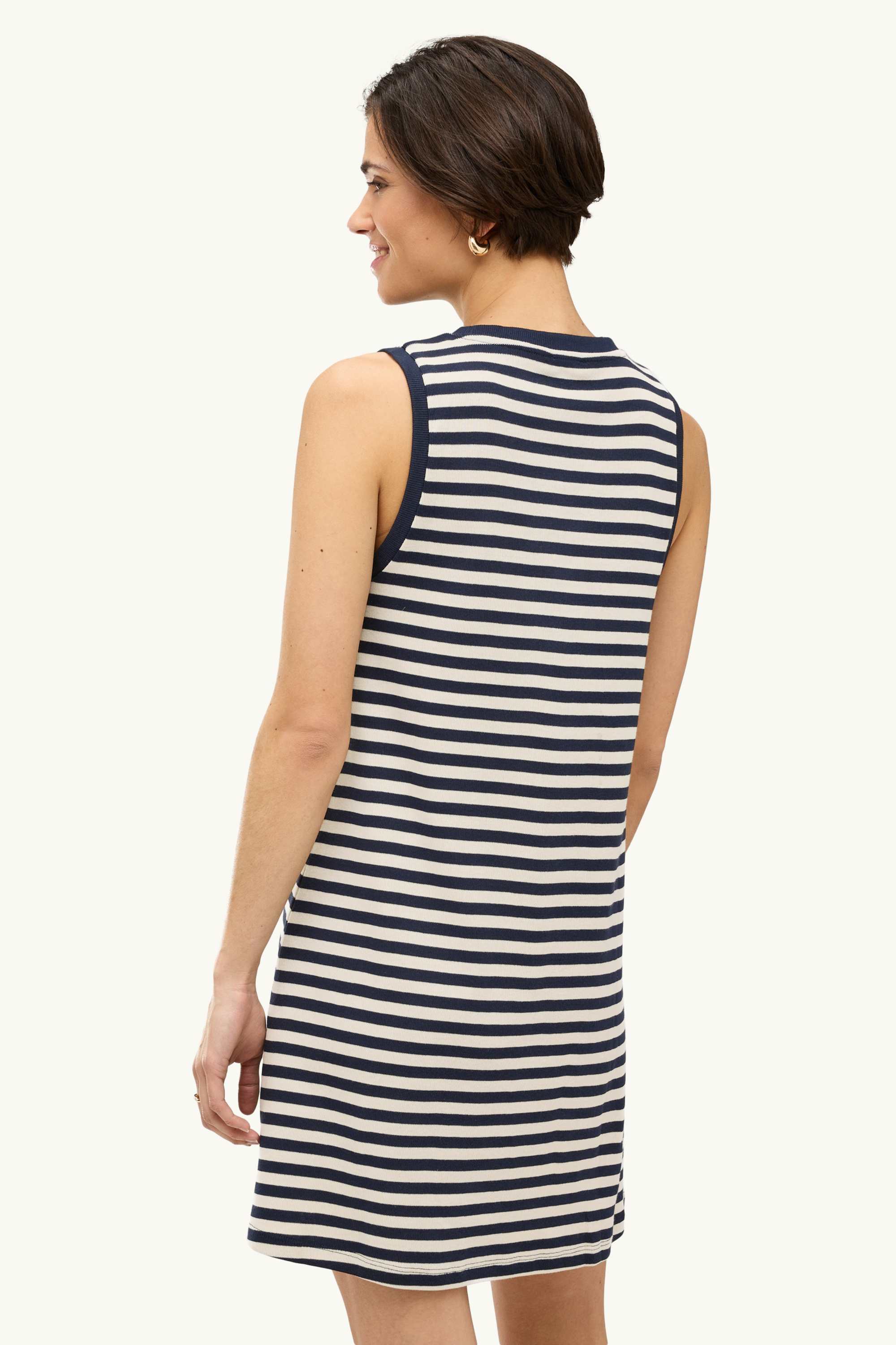 Dress - straight fit - striped blue / white