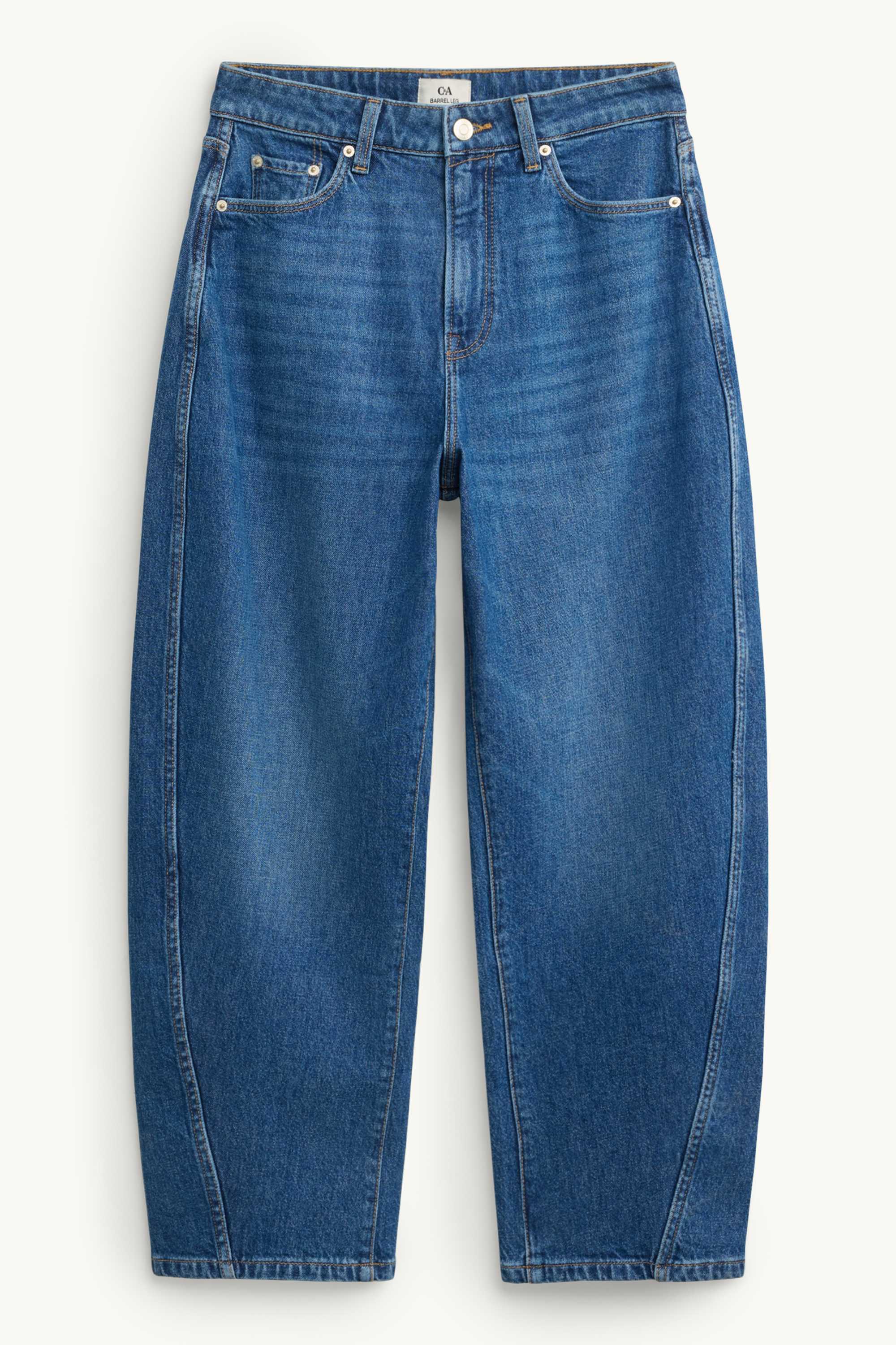 Barrel jeans - high waist blue denim
