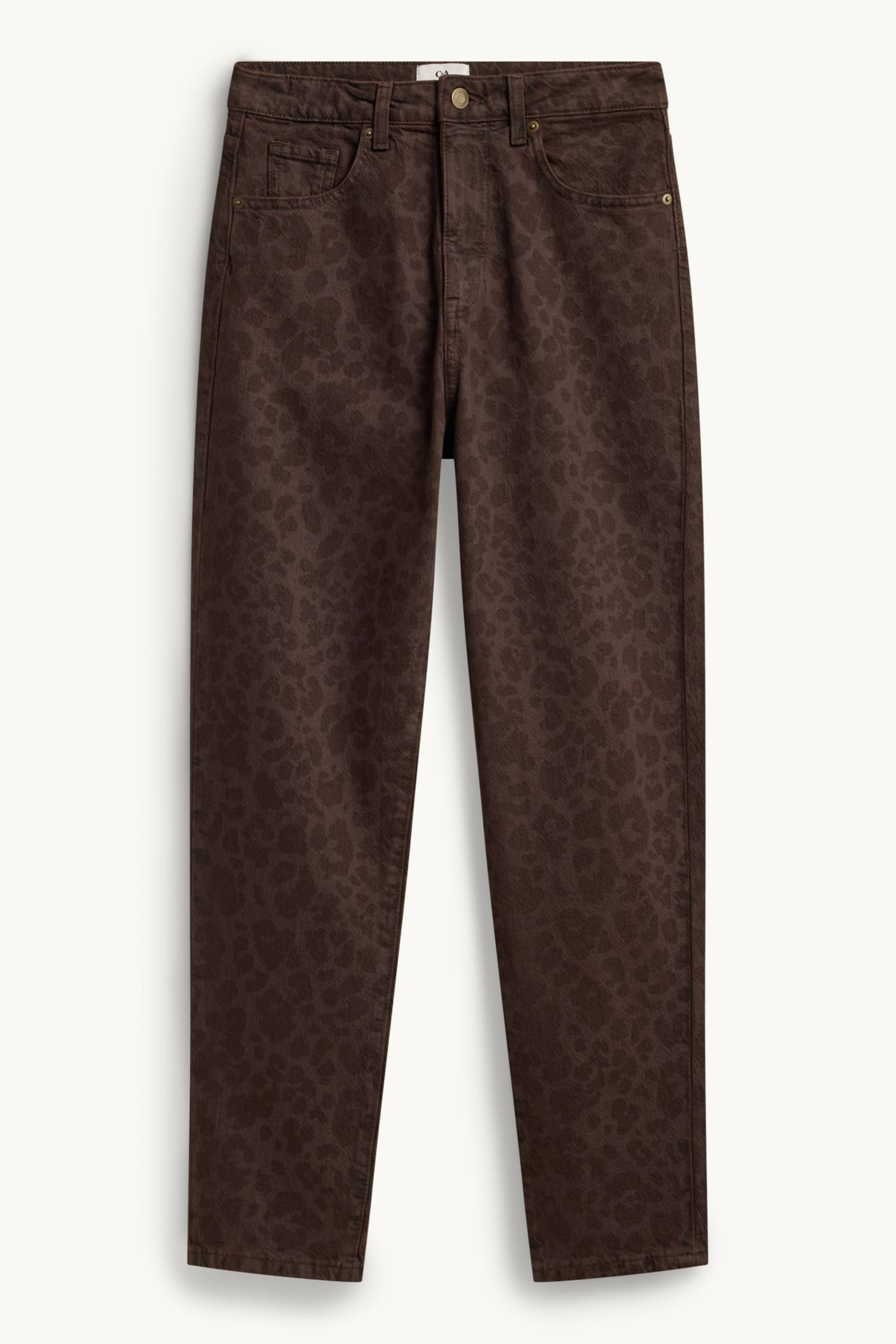 Mom jeans - high waist - LYCRA ® - leopard print dark brown