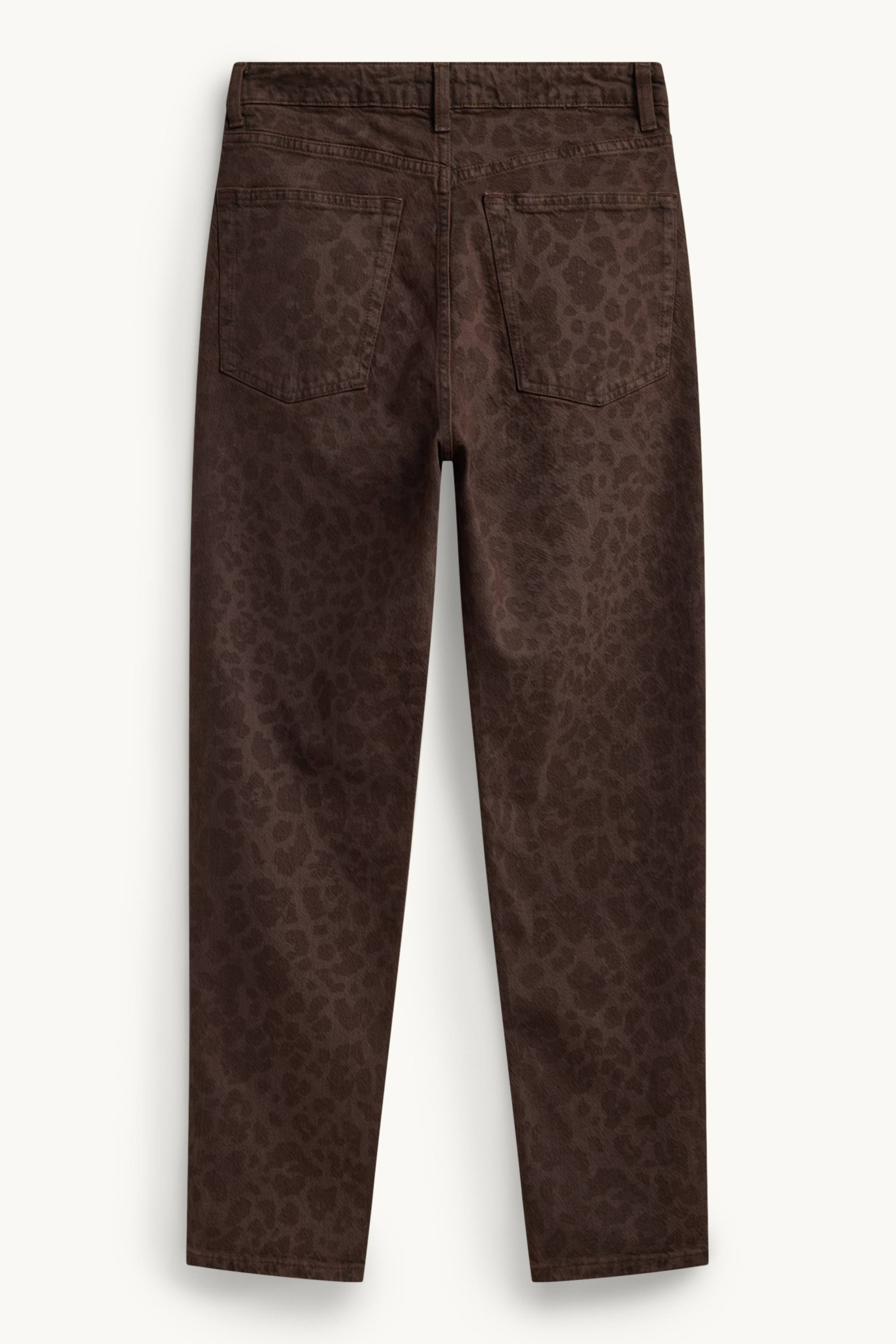 Mom jeans - high waist - LYCRA ® - leopard print dark brown