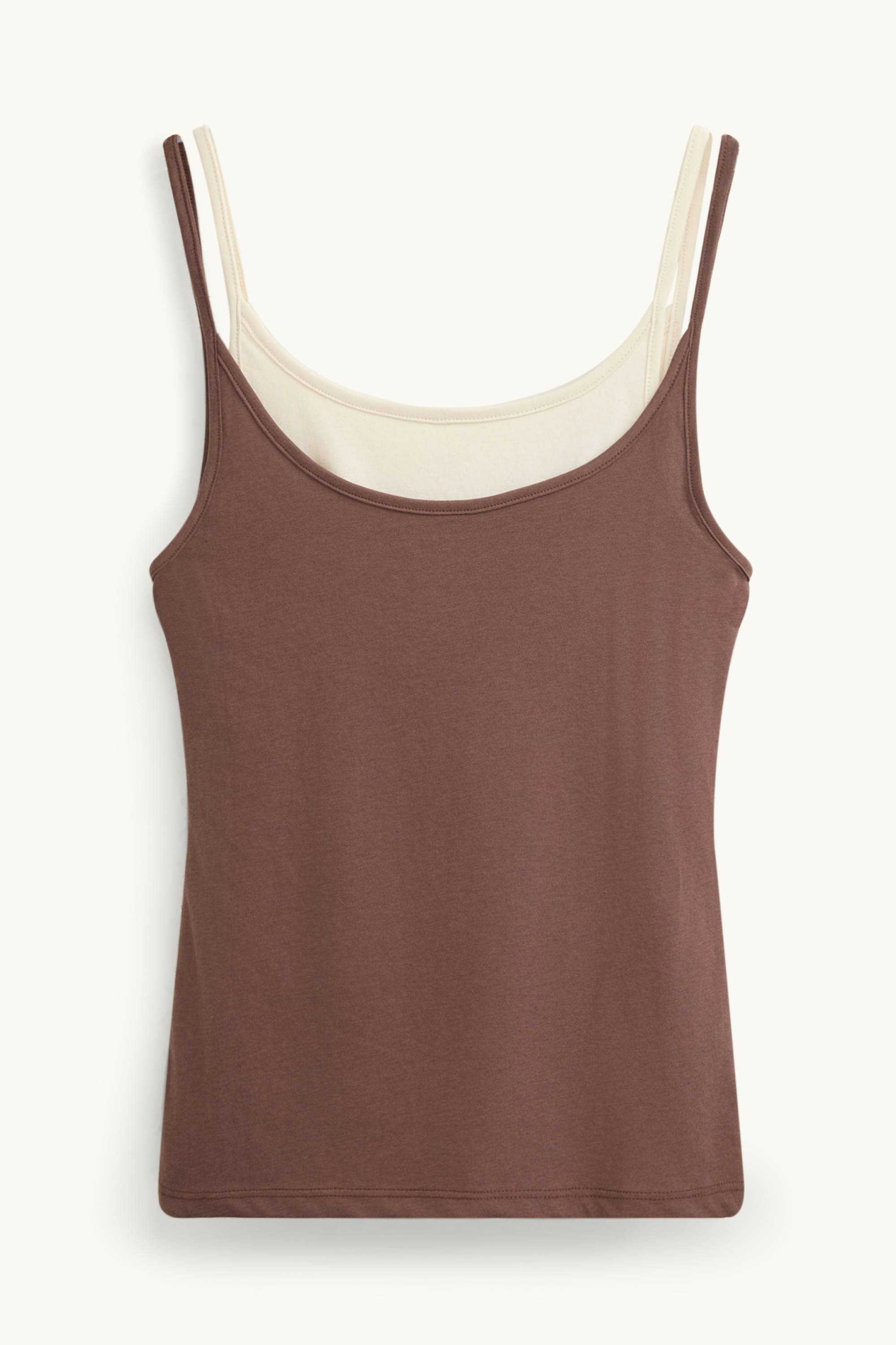 Top - 2-in-1 look brown