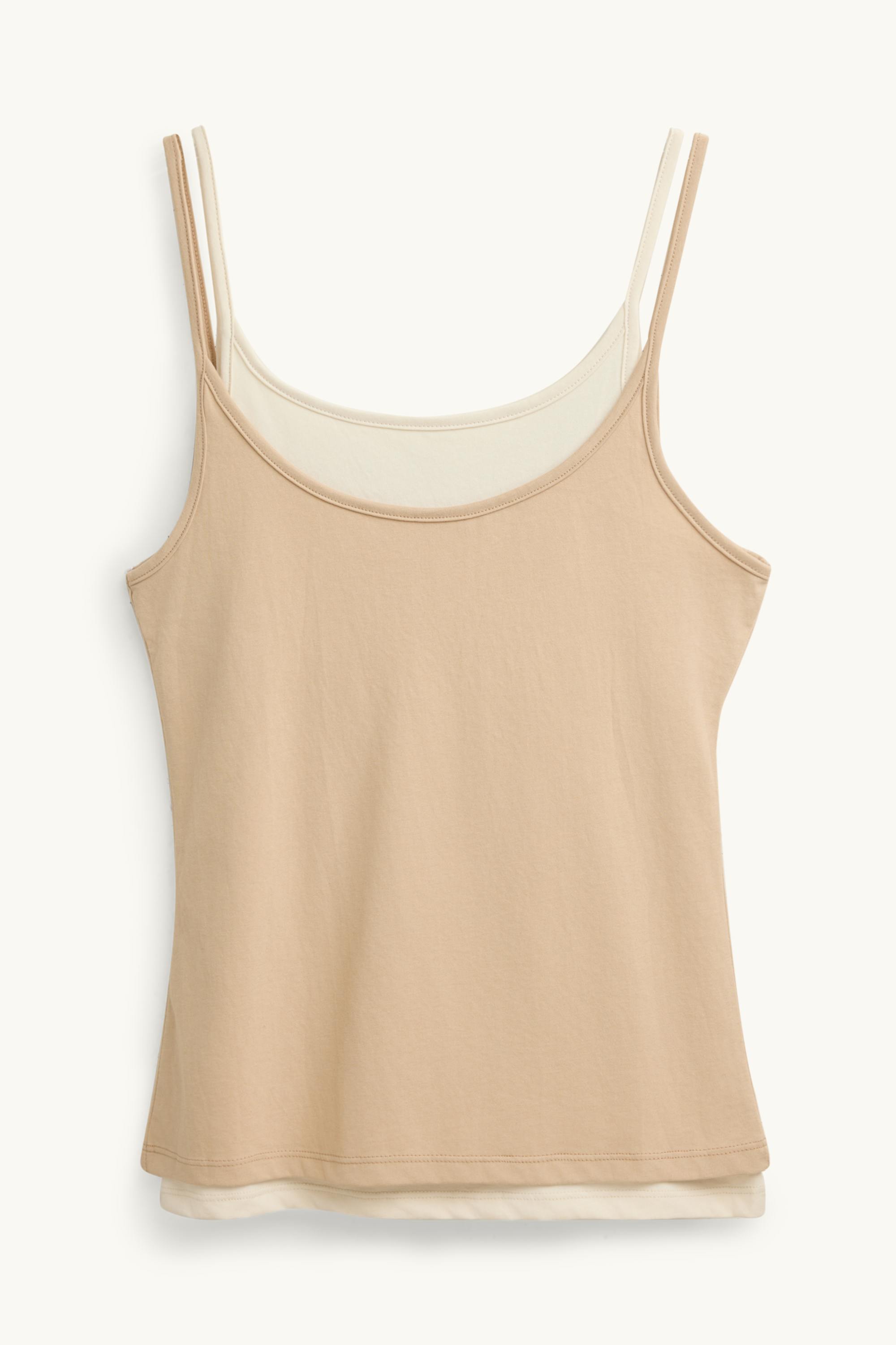 Top - 2-in-1 look beige