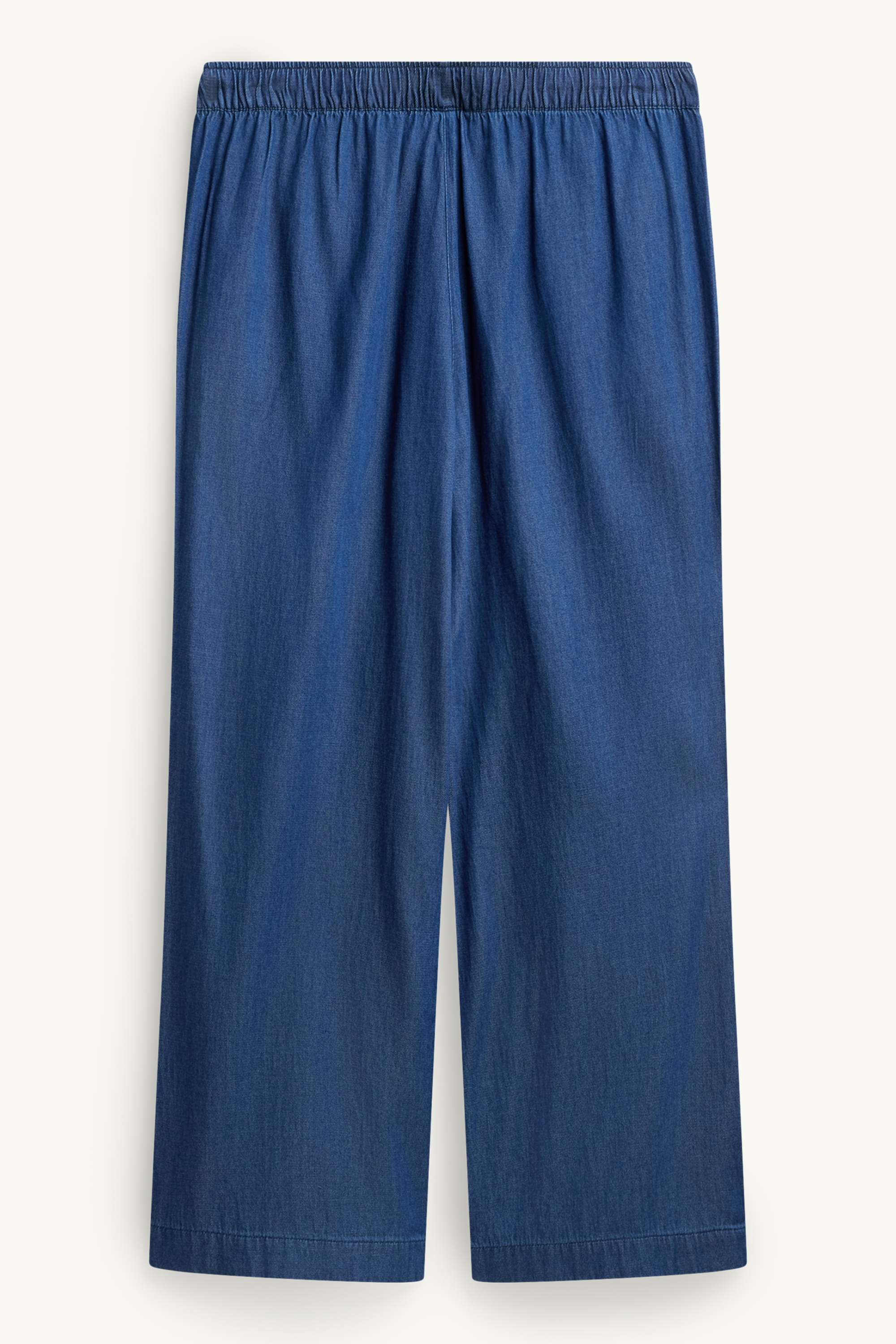 Cloth trousers - high waist - wide leg - denim look blue denim