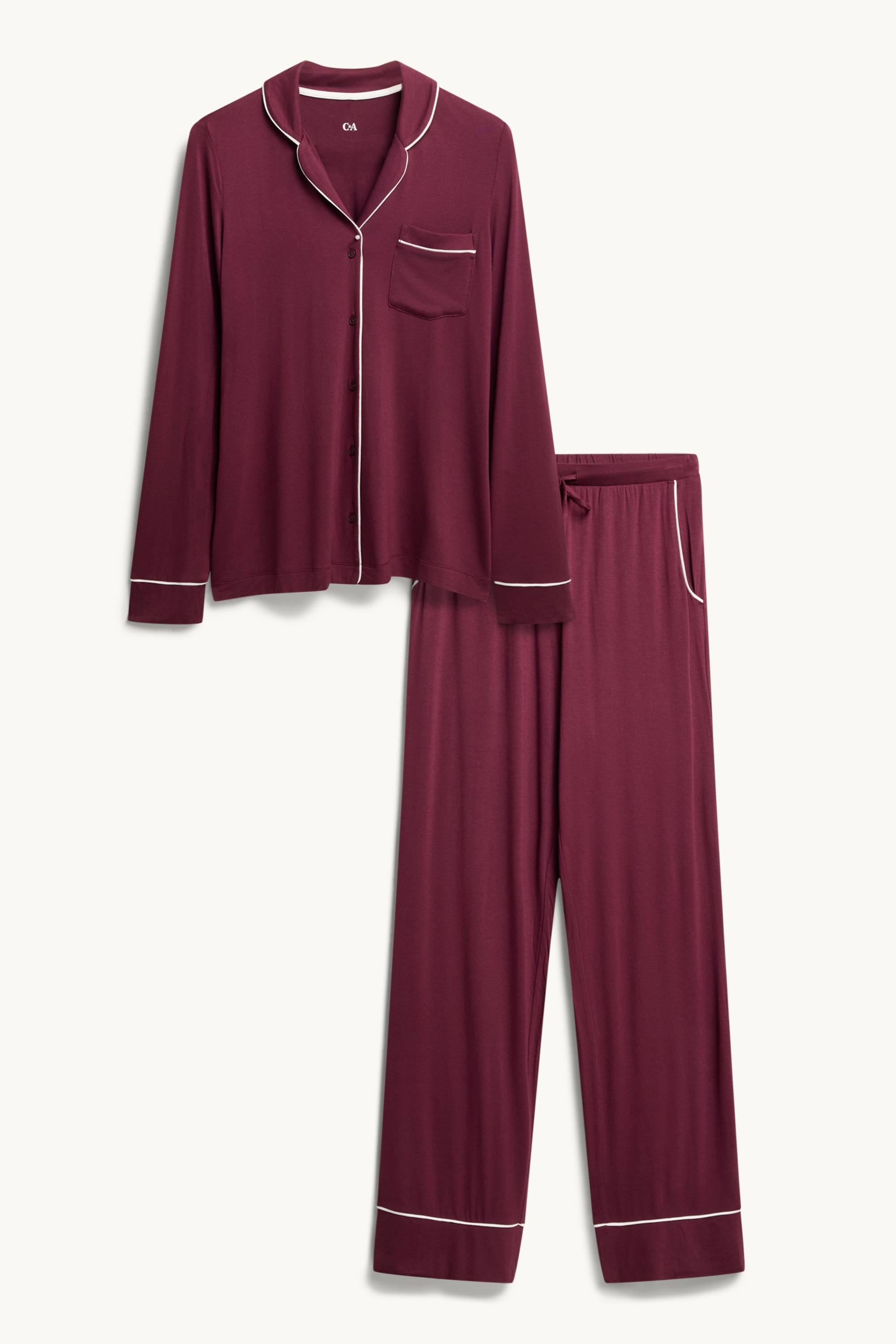 Viscose pyjamas bordeaux