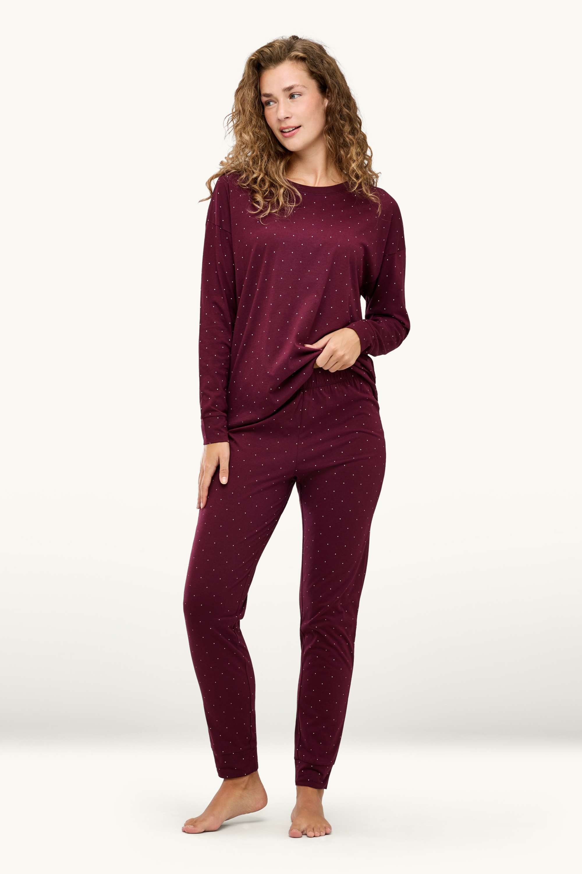 Pyjamas - polka dot dark red