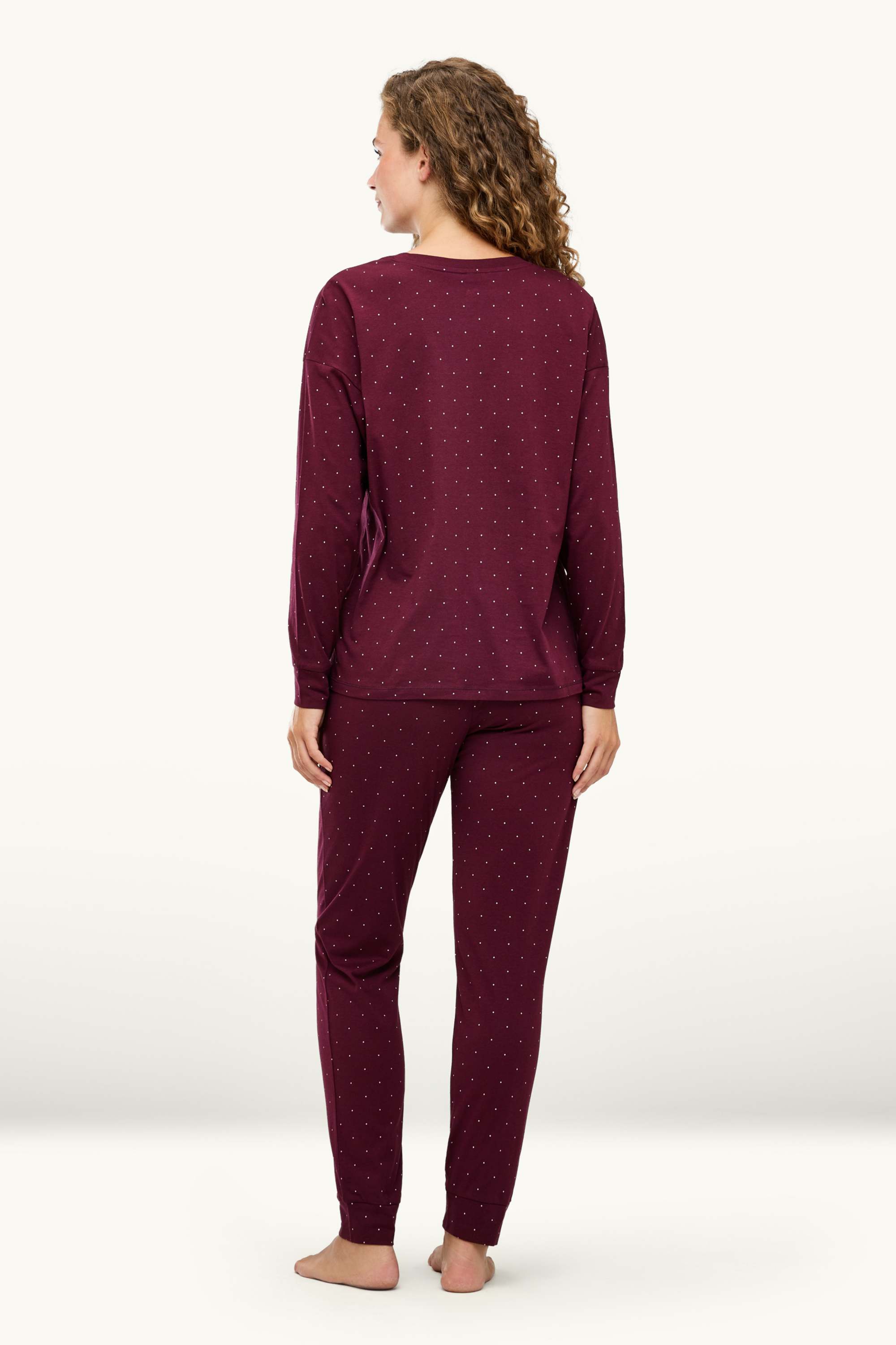 Pyjamas - polka dot dark red