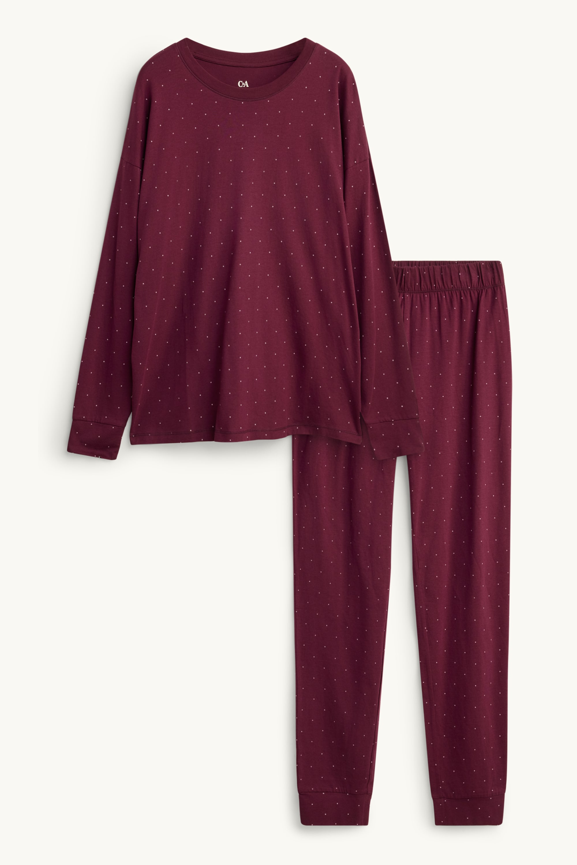 Pyjamas - polka dot dark red