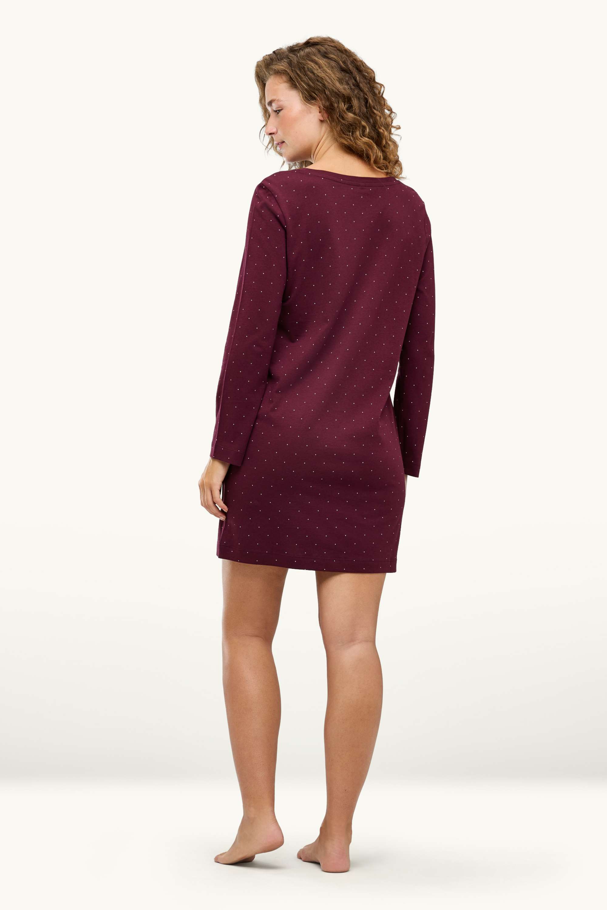 Nightdress - polka dot dark red
