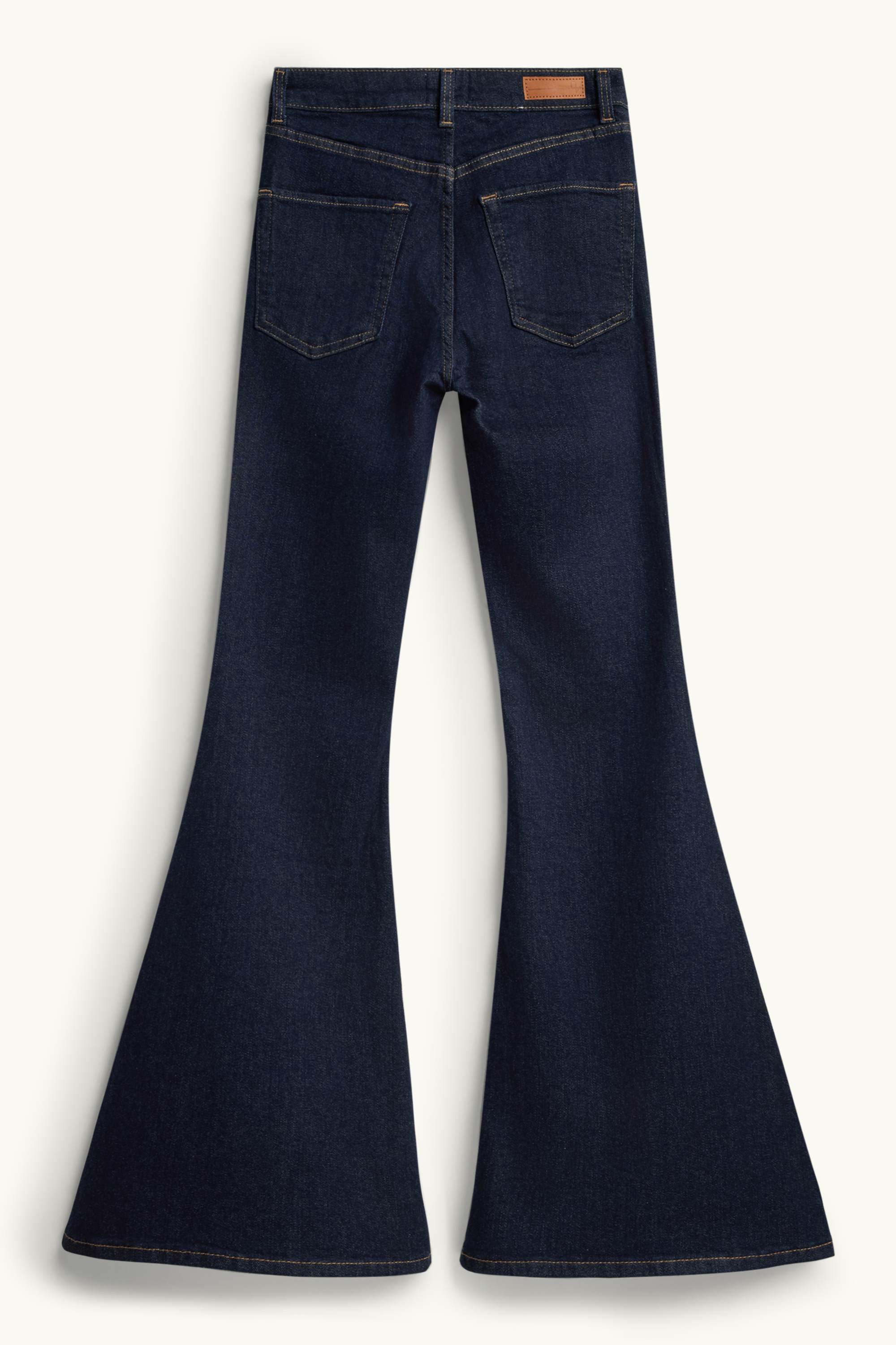Flared jeans - mid-rise waist denim-dark blue
