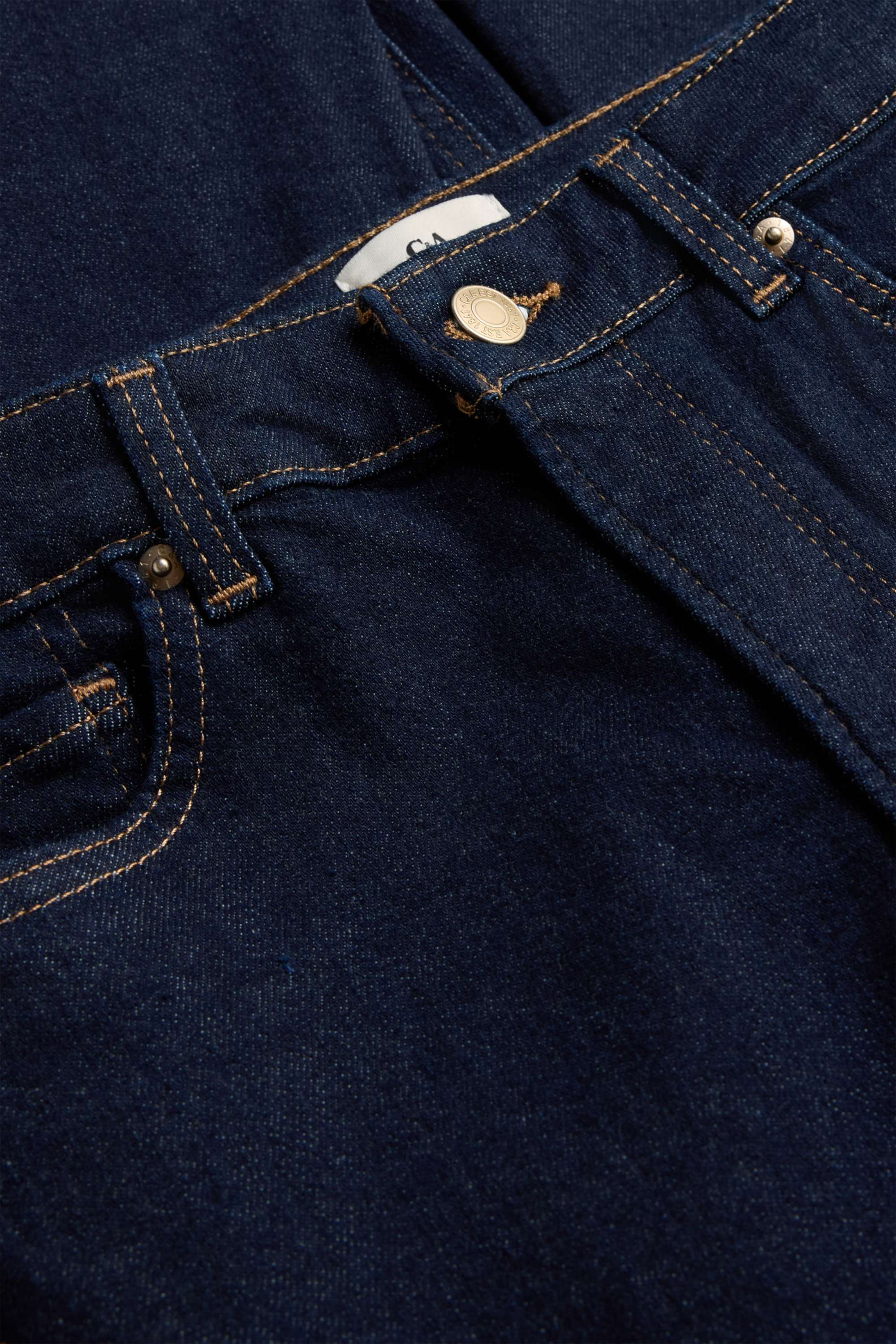 Flared jeans - mid-rise waist denim-dark blue