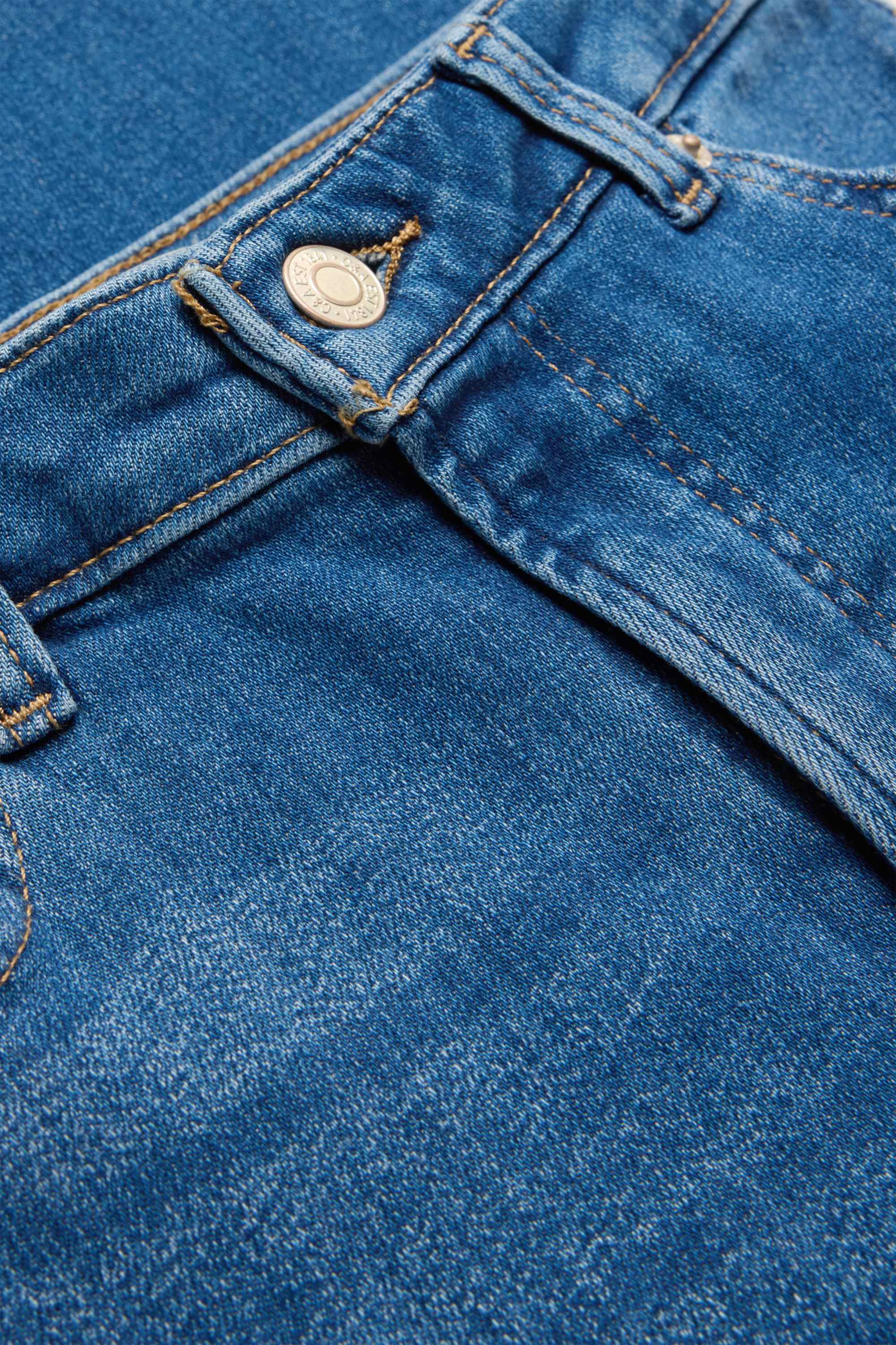 Flared jeans - mid-rise waist blue denim (3)
