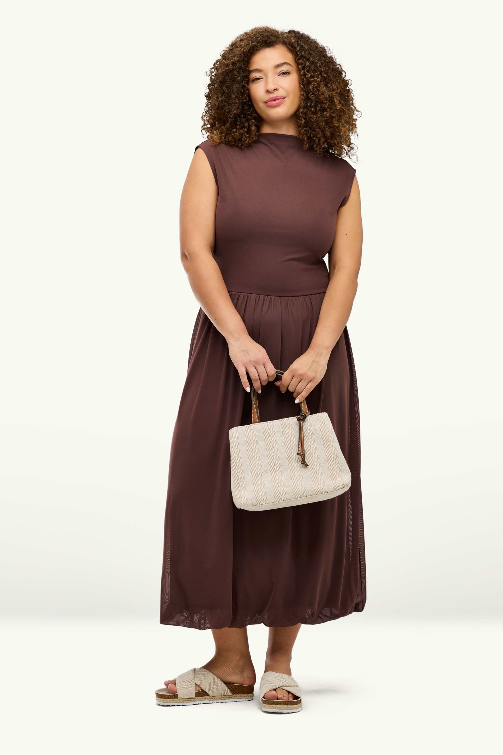 Dress - straight fit brown